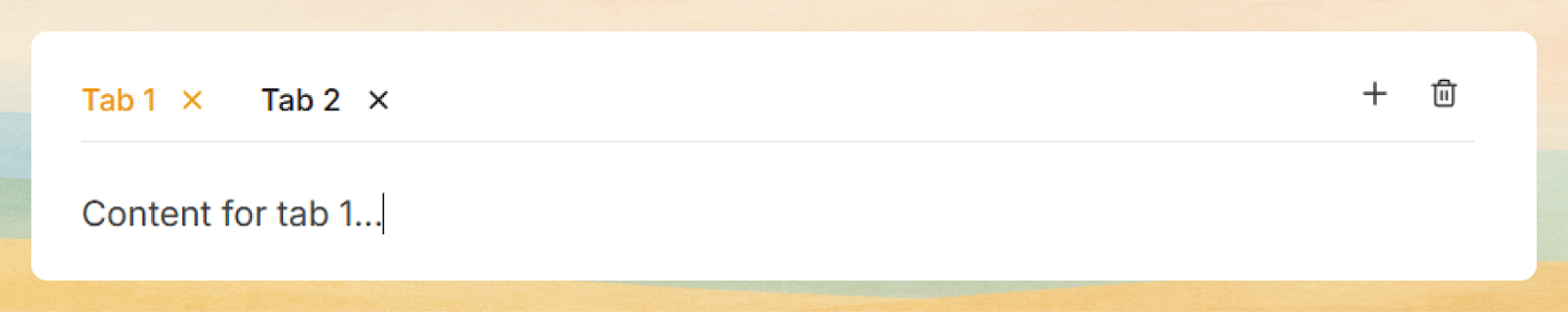 Example of a Tabs block in the Web Editor