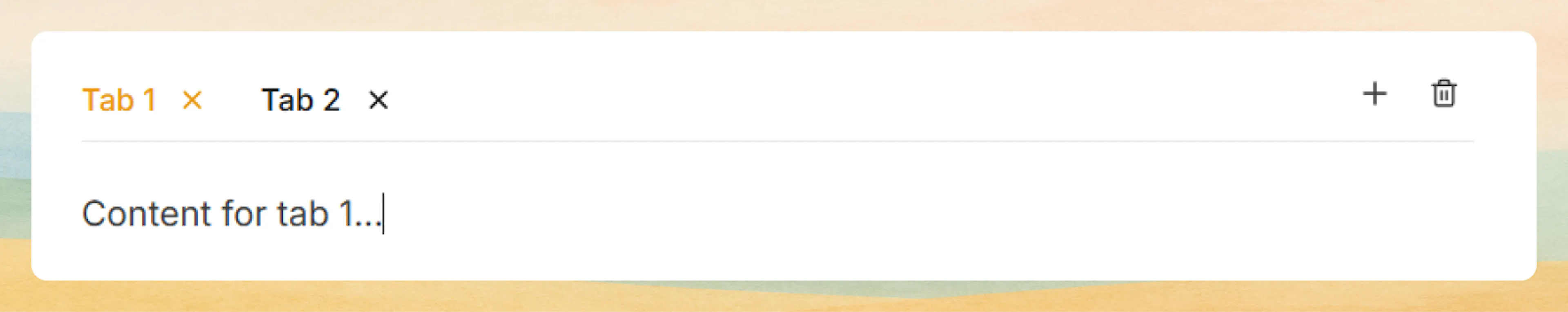 Example of a Tabs block in the Web Editor