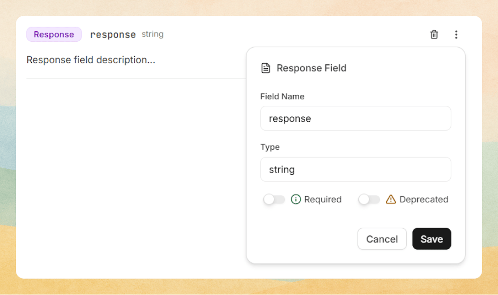 ResponseField block in the Web Editor