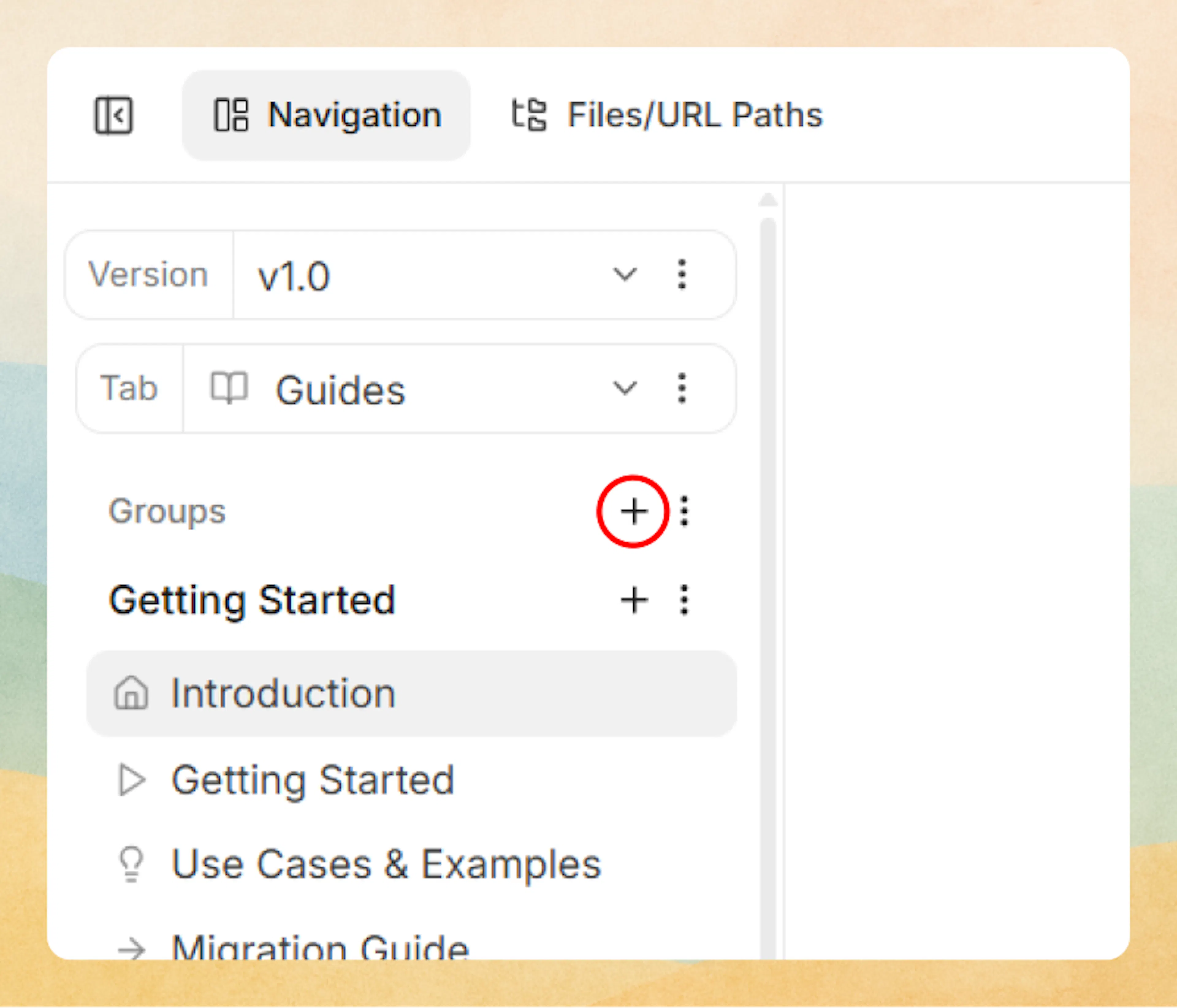 Adding a new group in web editor, if groups exist