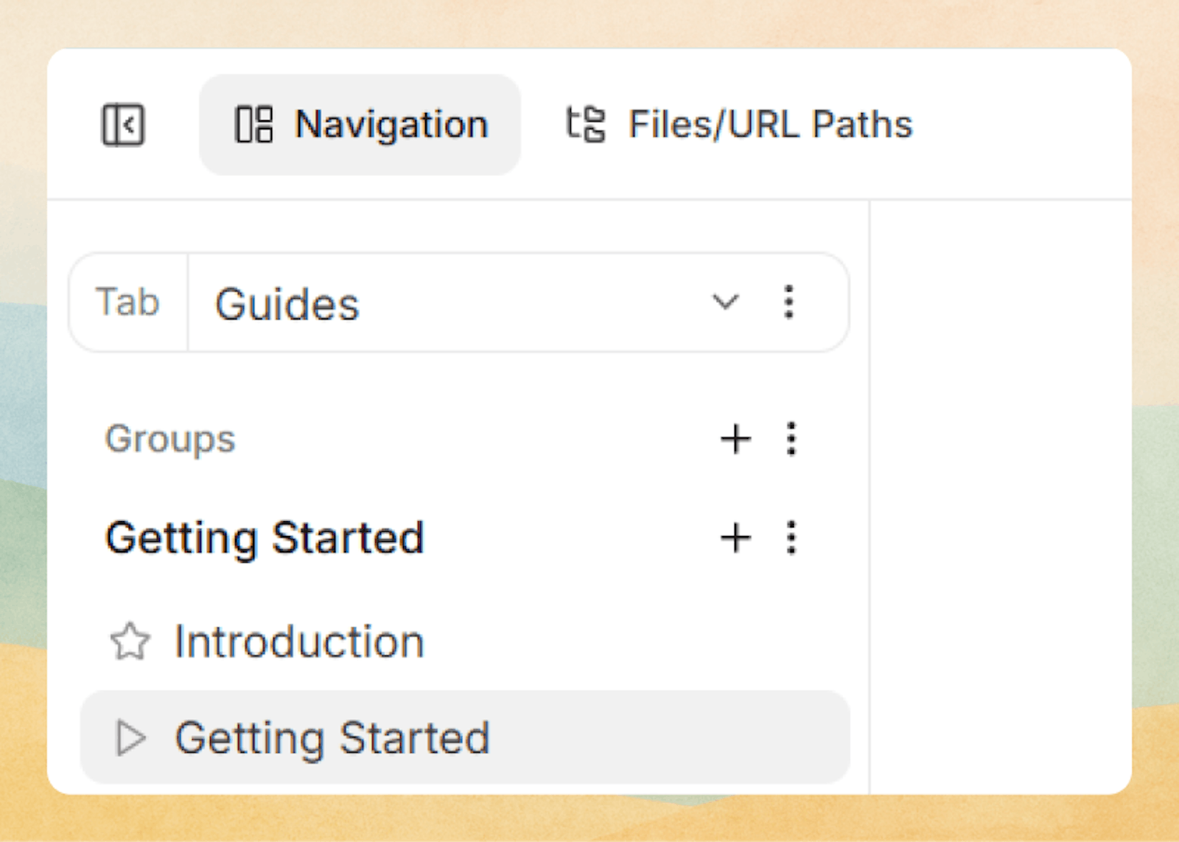 Web editor view without 'Dimensions'