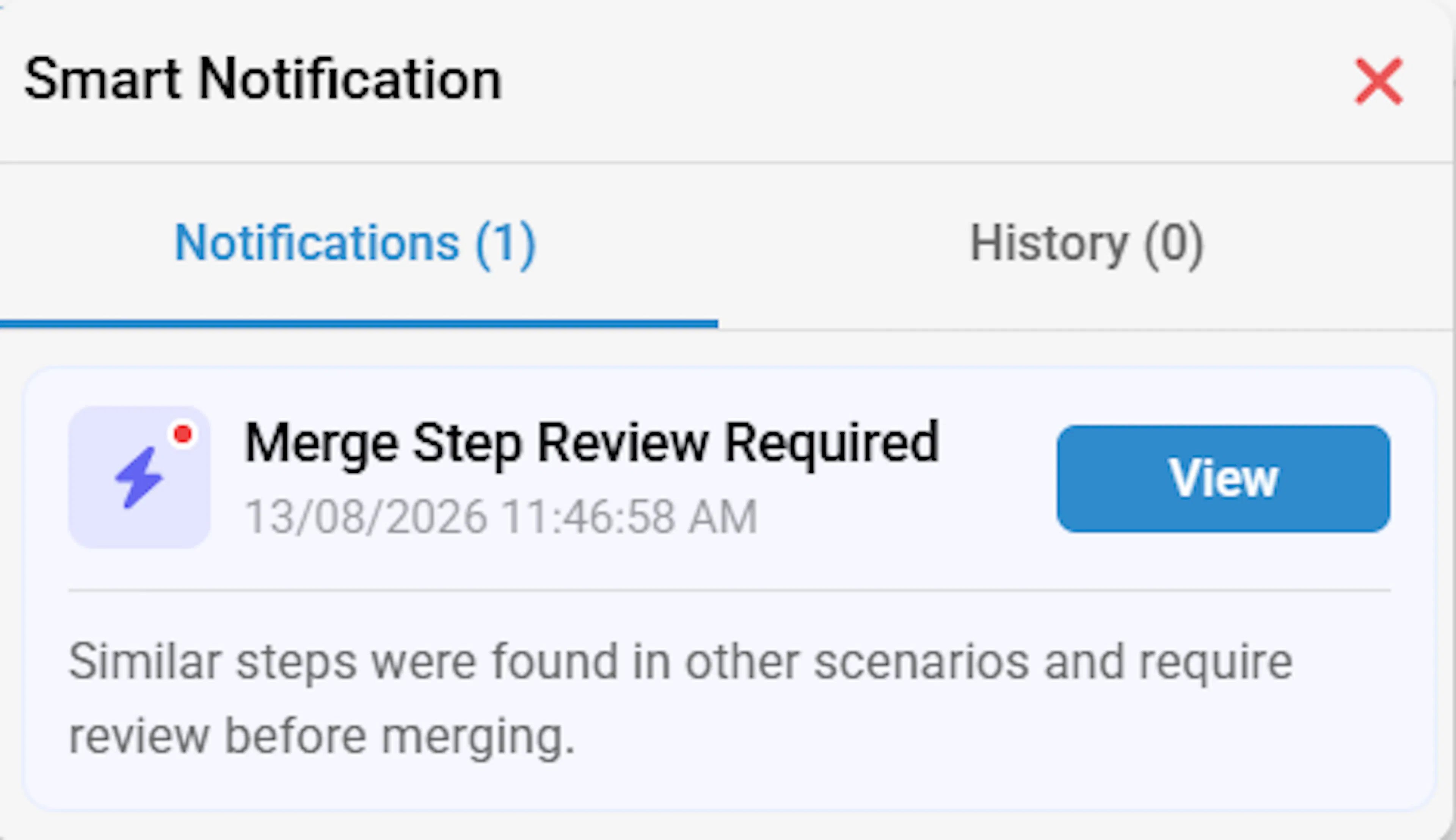 Smart Notifications tab showing 30-day retention of notifications