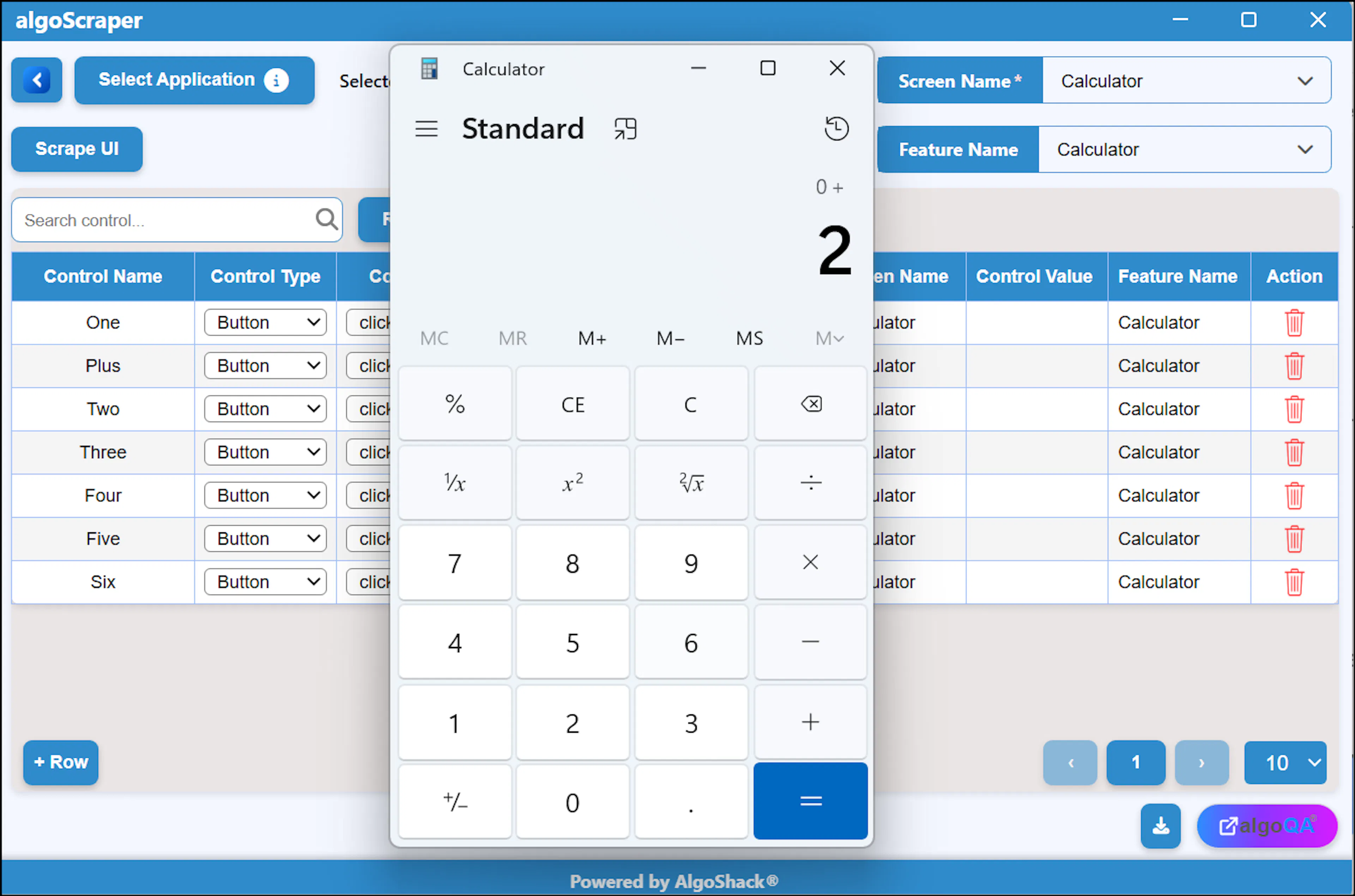 algoScraper window with Start Scraping button highlighted for individual element scraping