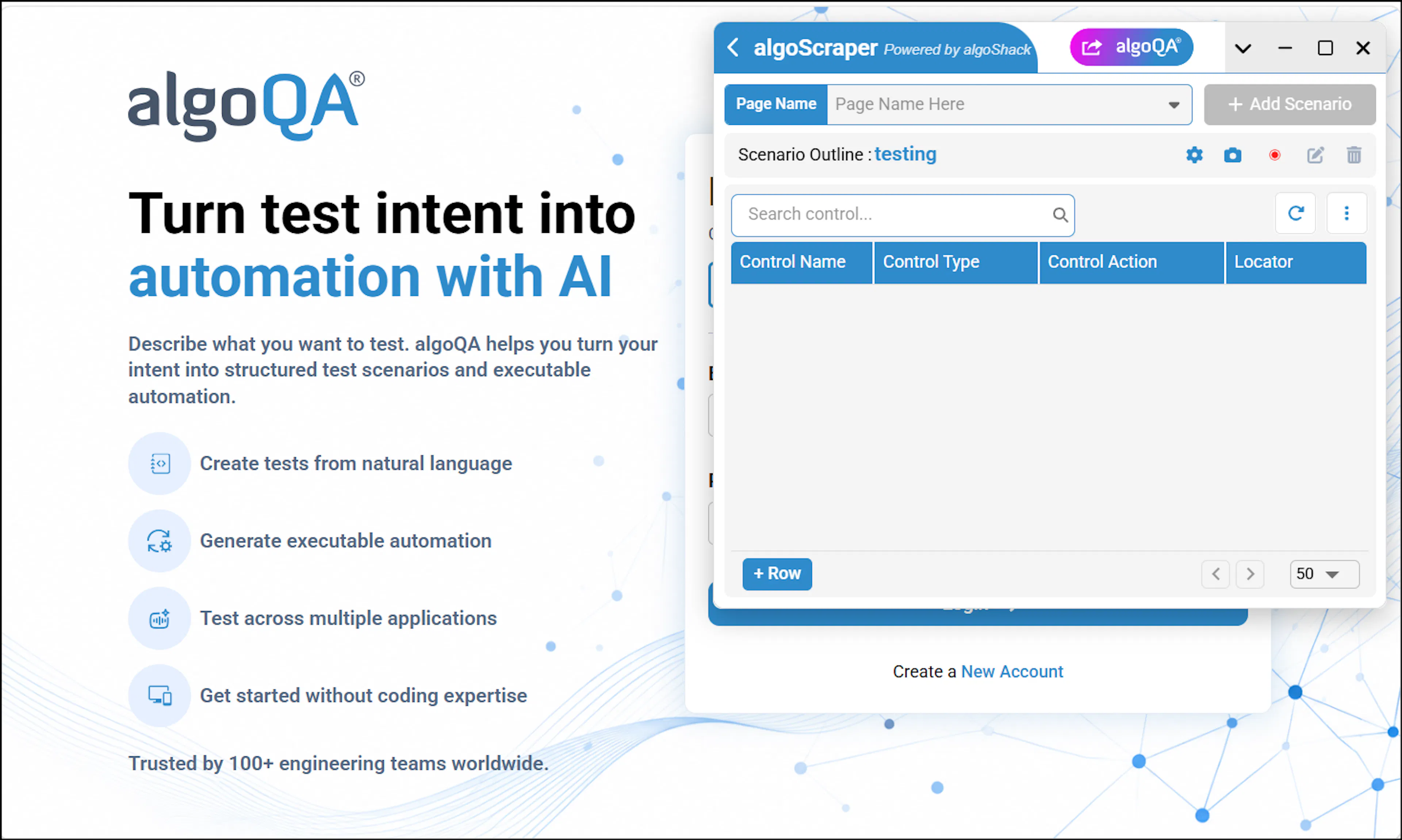 Web page launched with the scraper