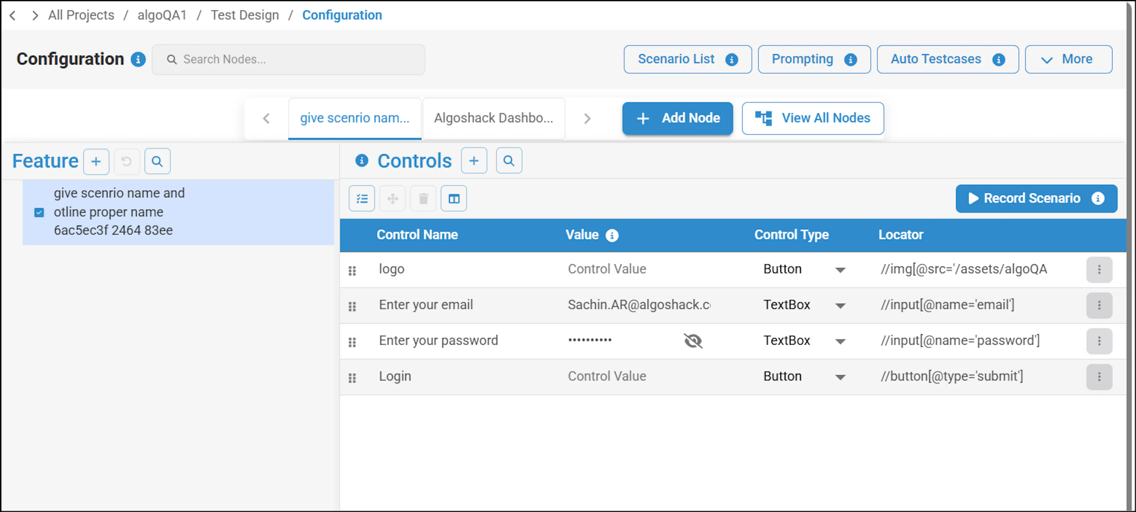 Canvas displaying the successfully created configuration with updated nodes