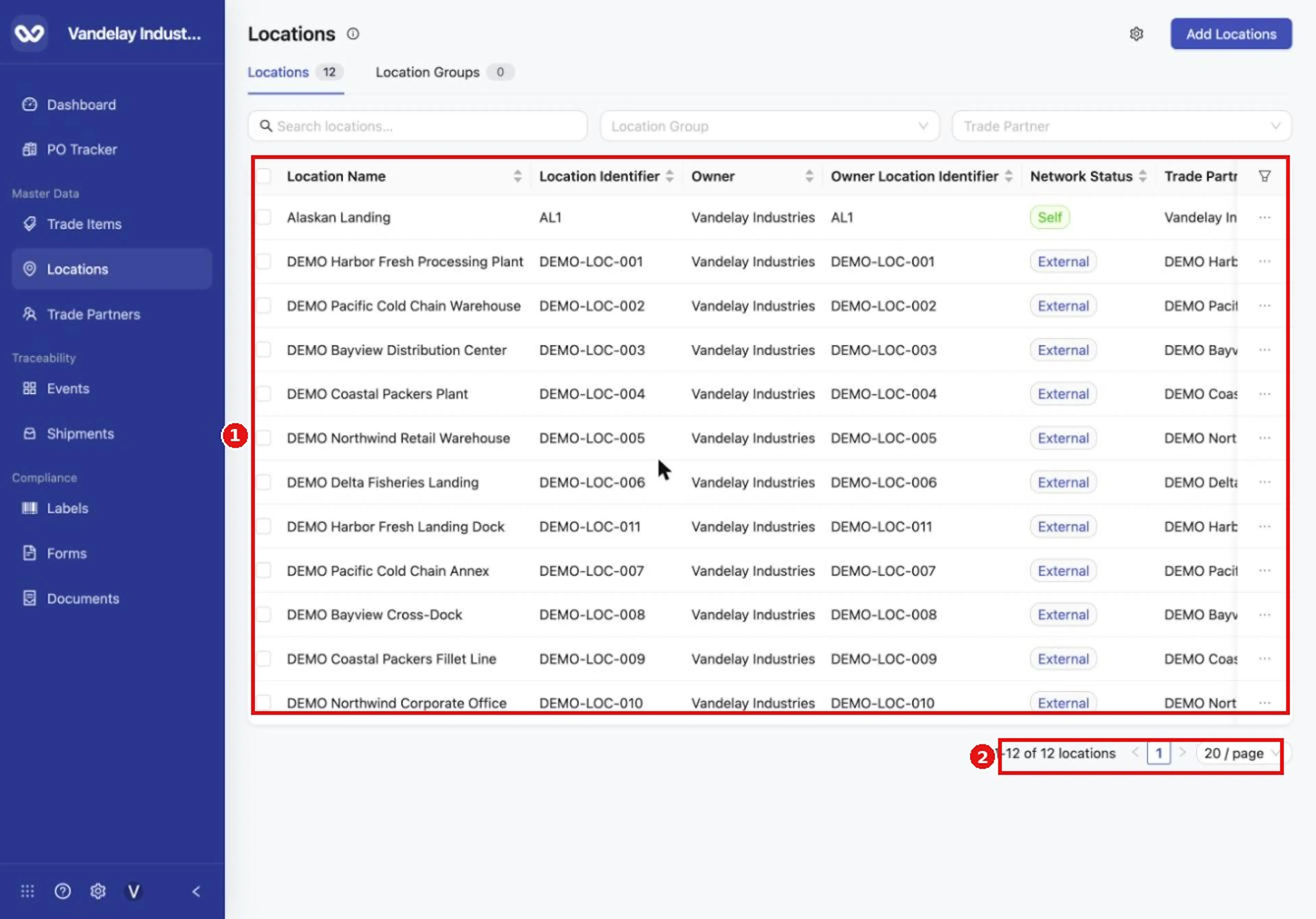 Check the list after every upload. The count shows how many locations you have.