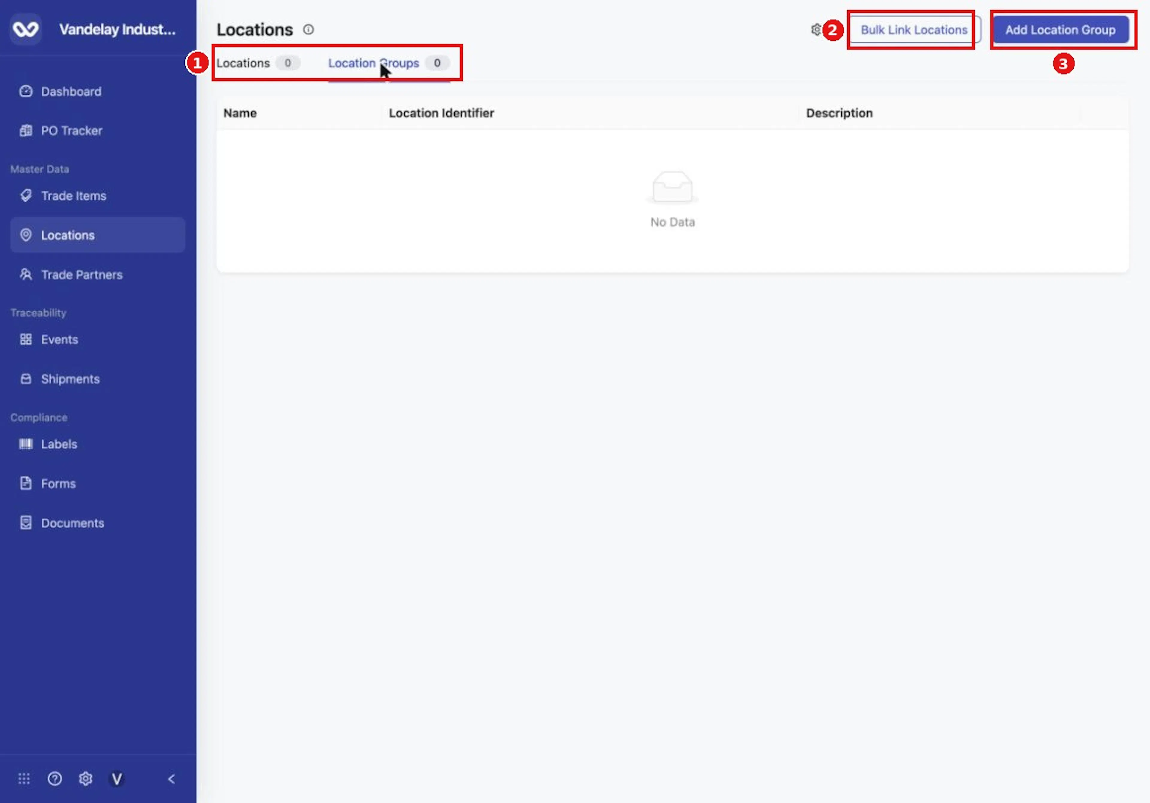 Open the Location Groups tab to see your groups and to add one.
