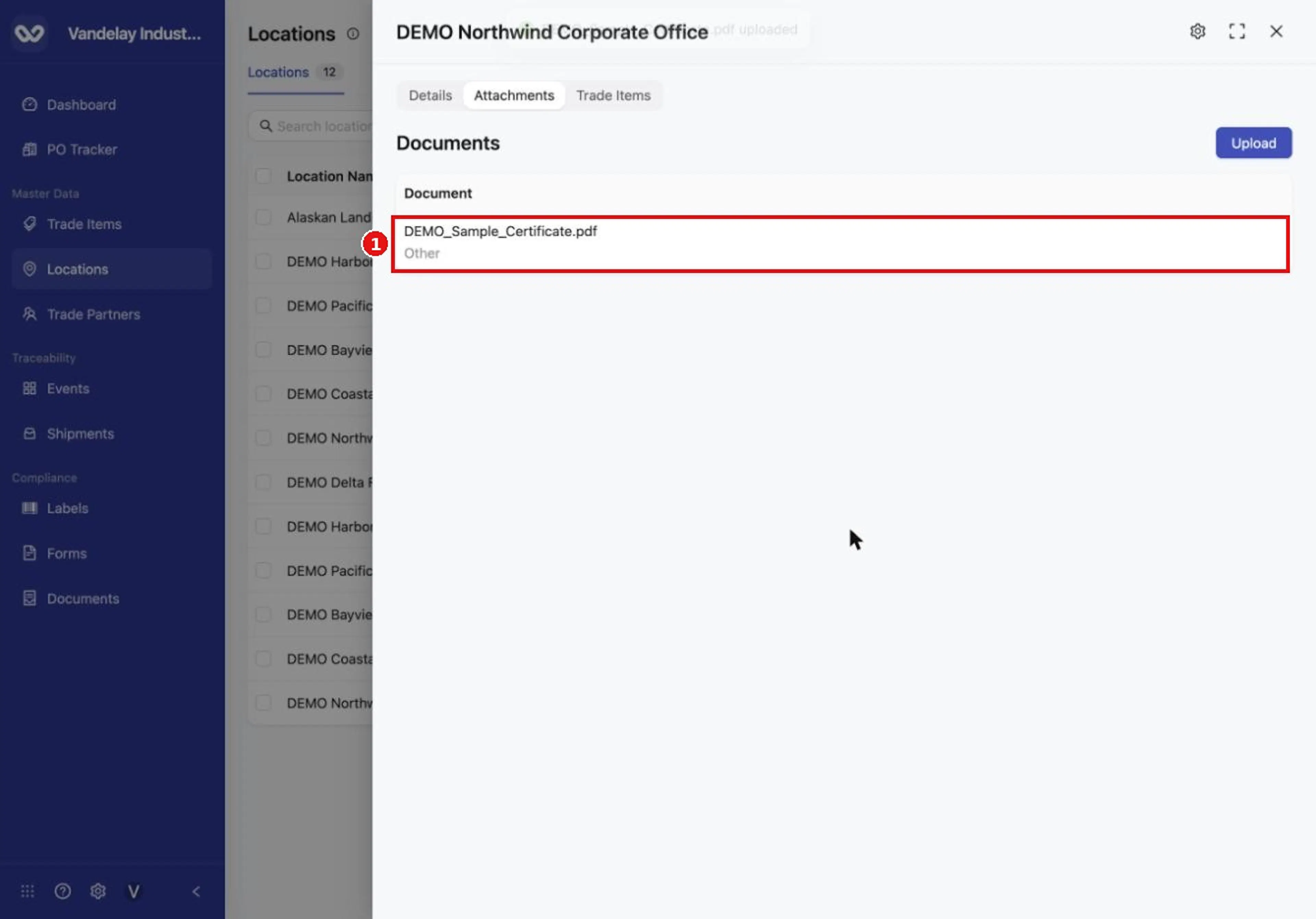 The document appears in the list.