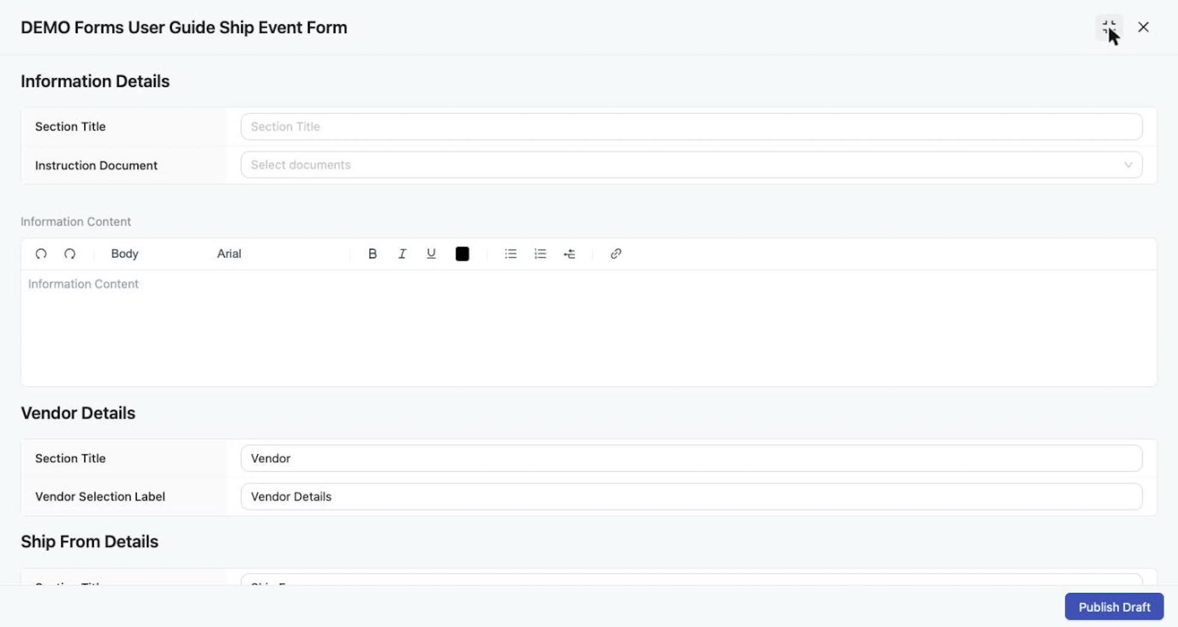 The configuration drawer, expanded. Changes save automatically.
