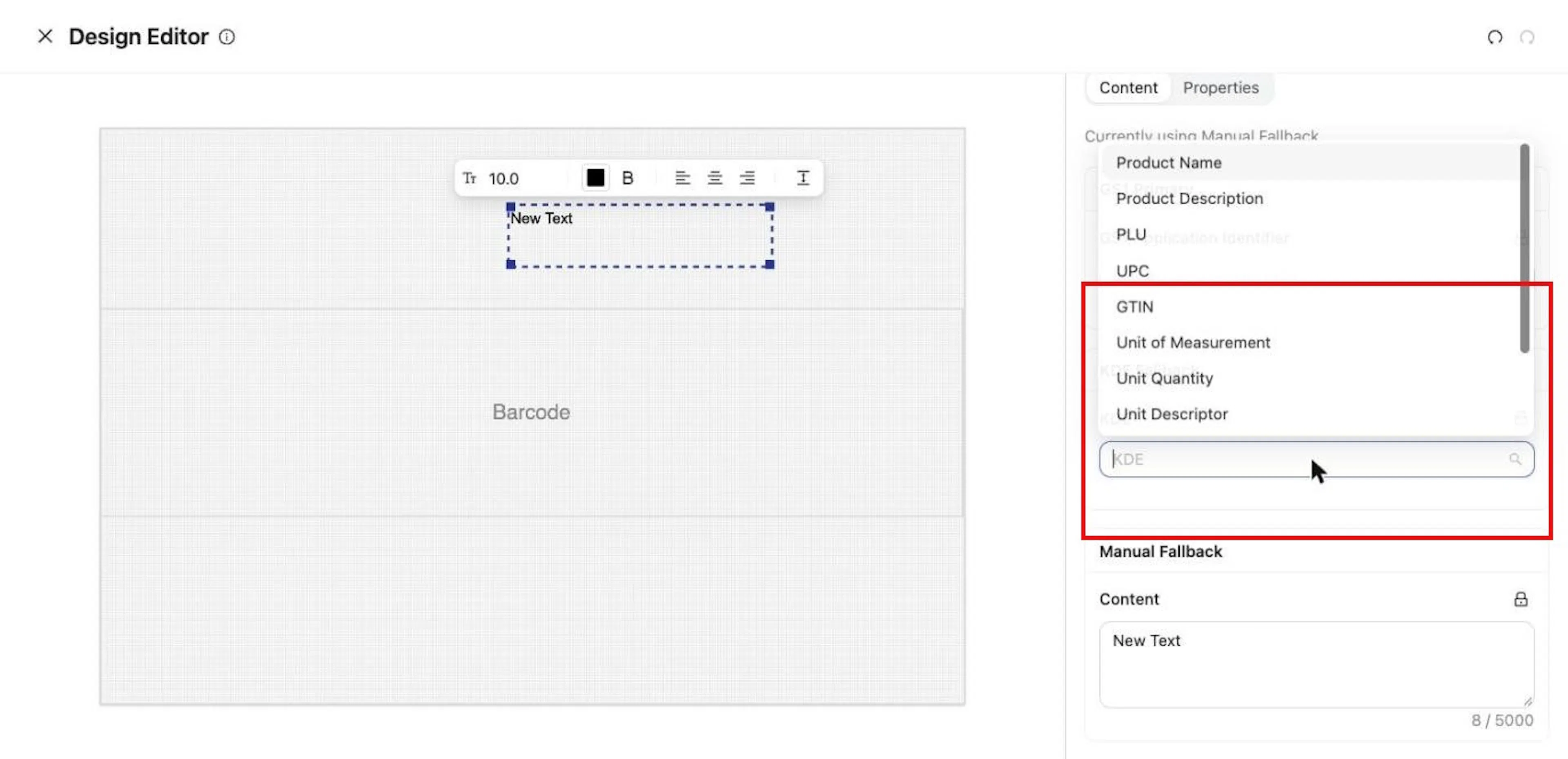 Under KDE Fallback, choose the trade item value to show.