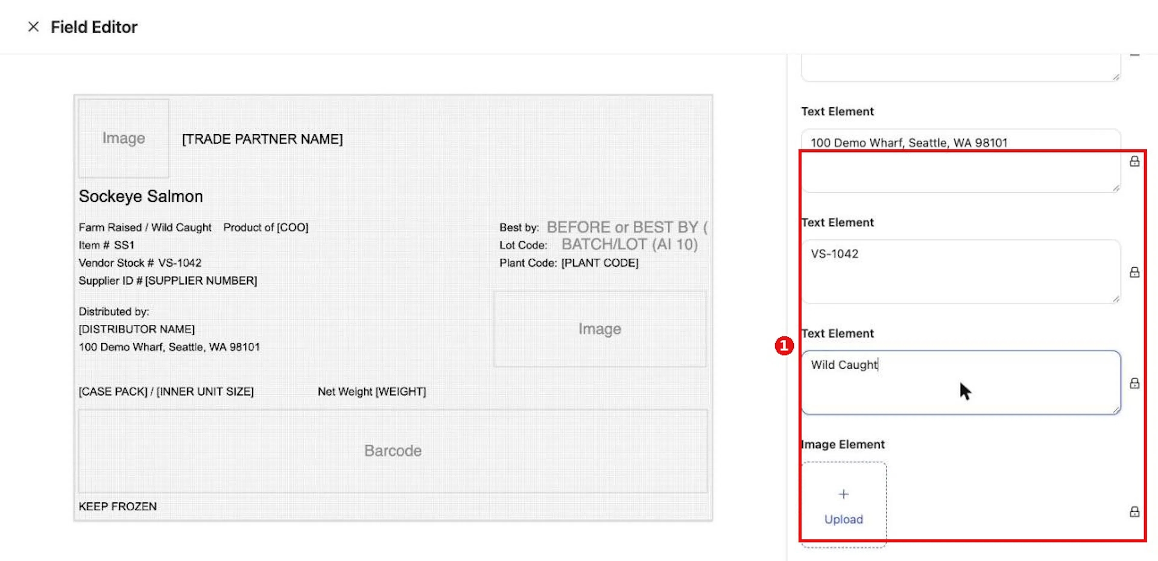 Type fixed values into the inputs. The preview updates when you leave a field.