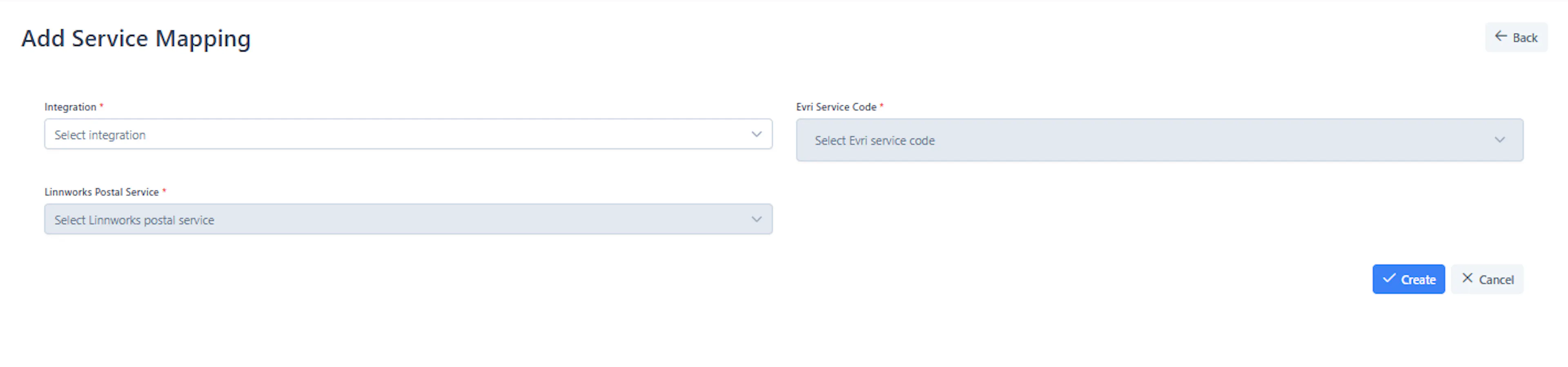 Service Mapping Screen