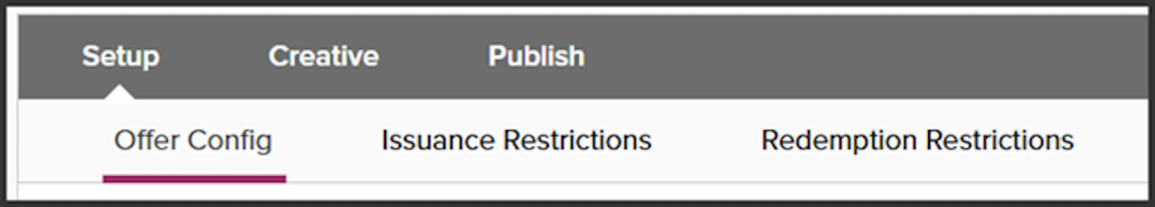 Setup tab for a Fulfillment offer