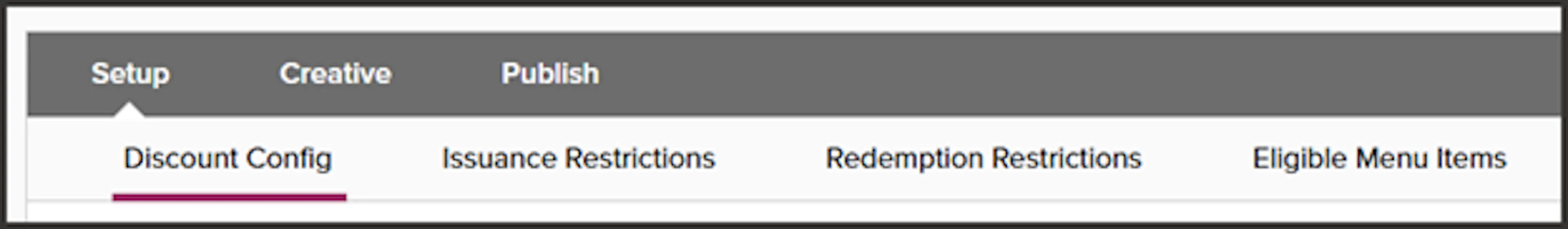 Setup tab for a Fixed Amount Discount offer