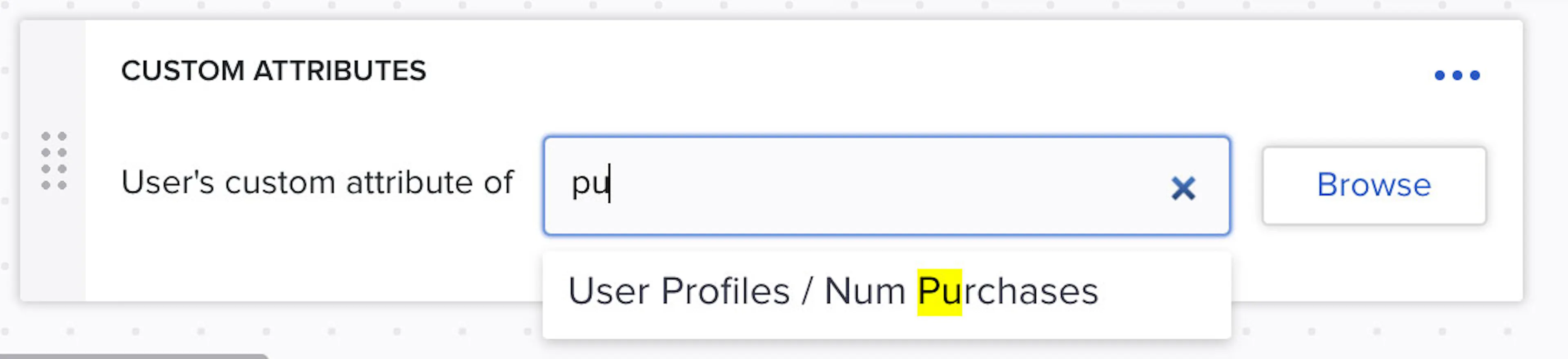 New Custom Attributes Card in Composer Builder screenshot