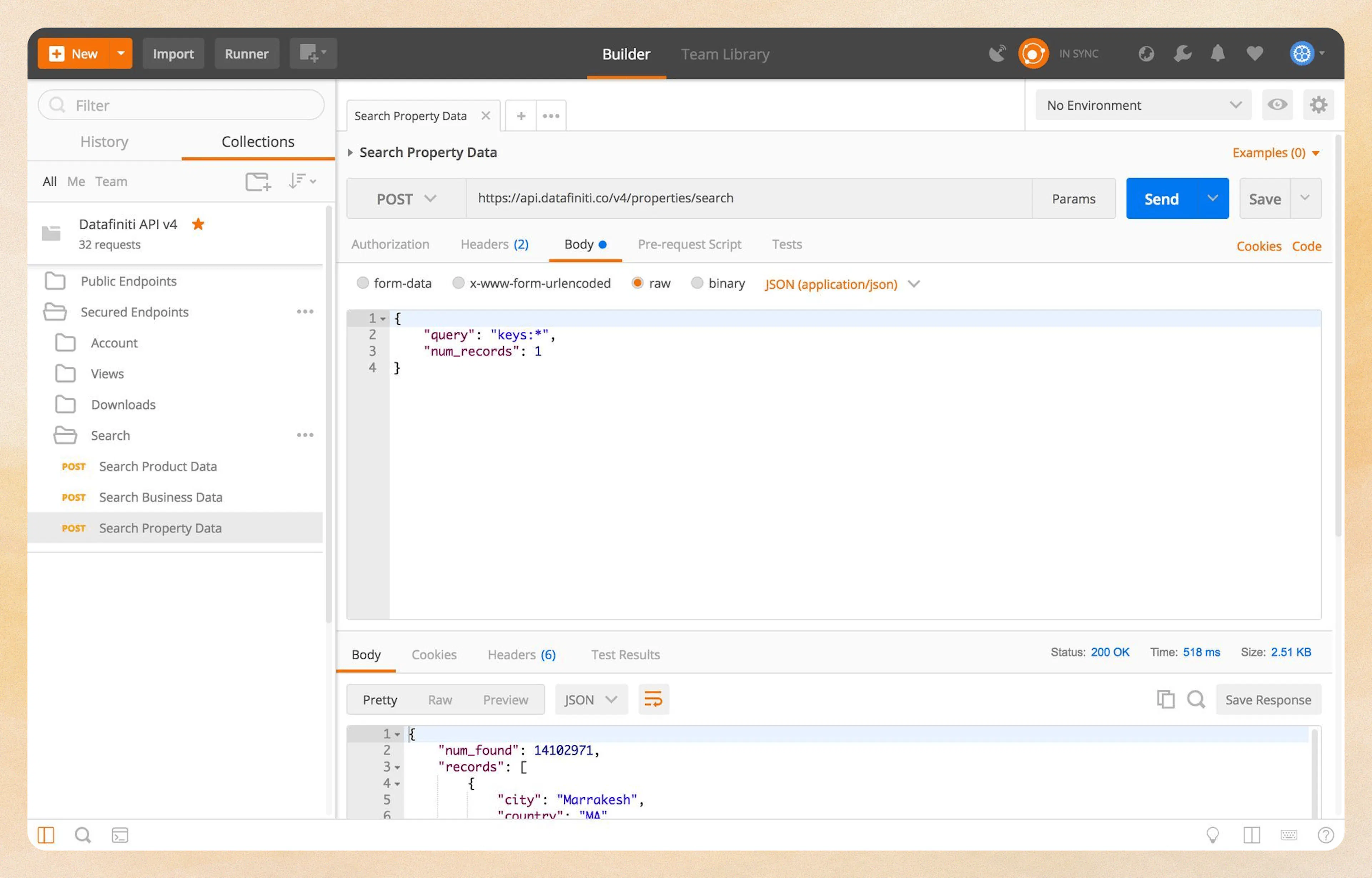 Running a query in Postman