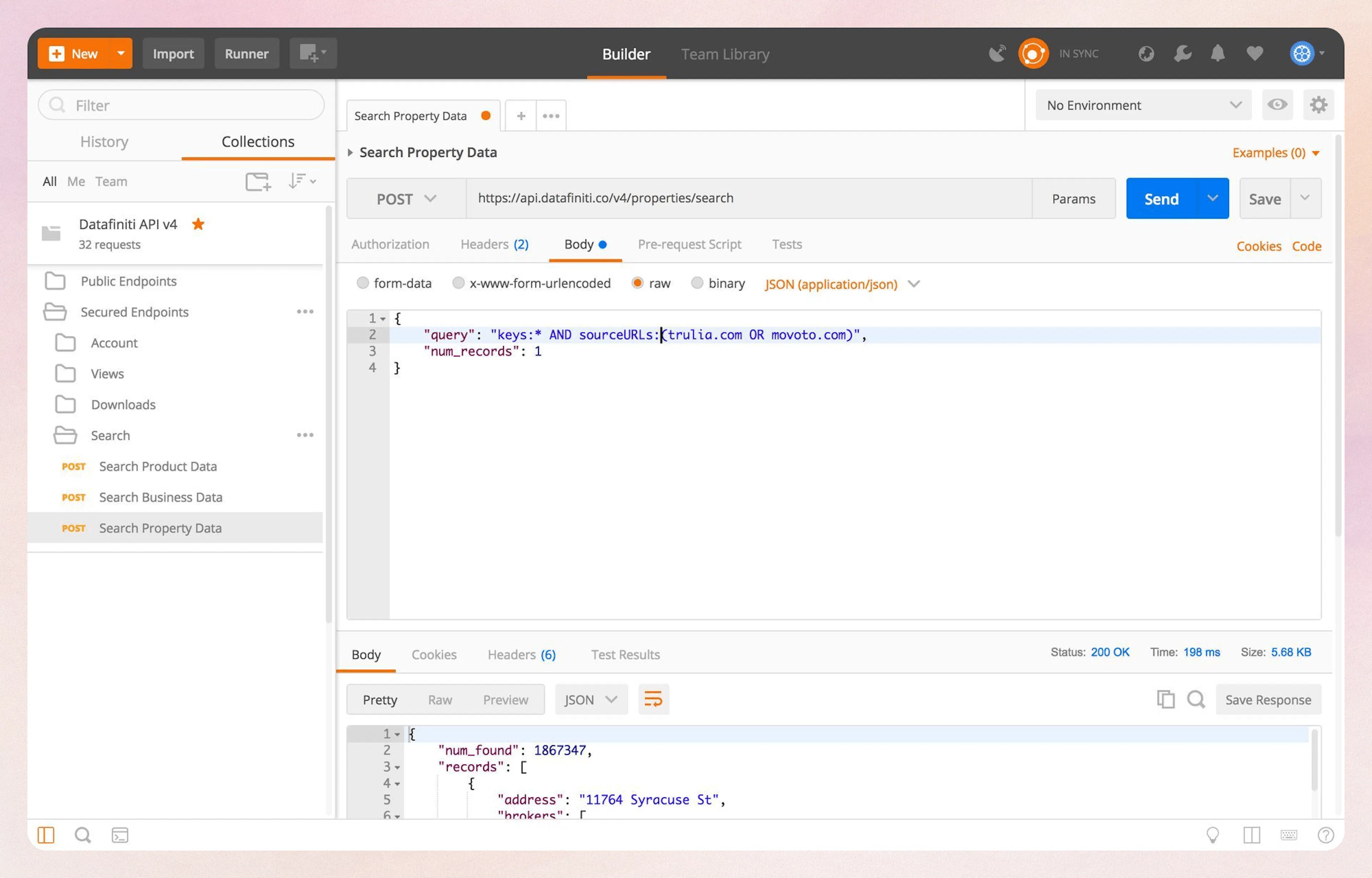 Narrowing the search in Postman