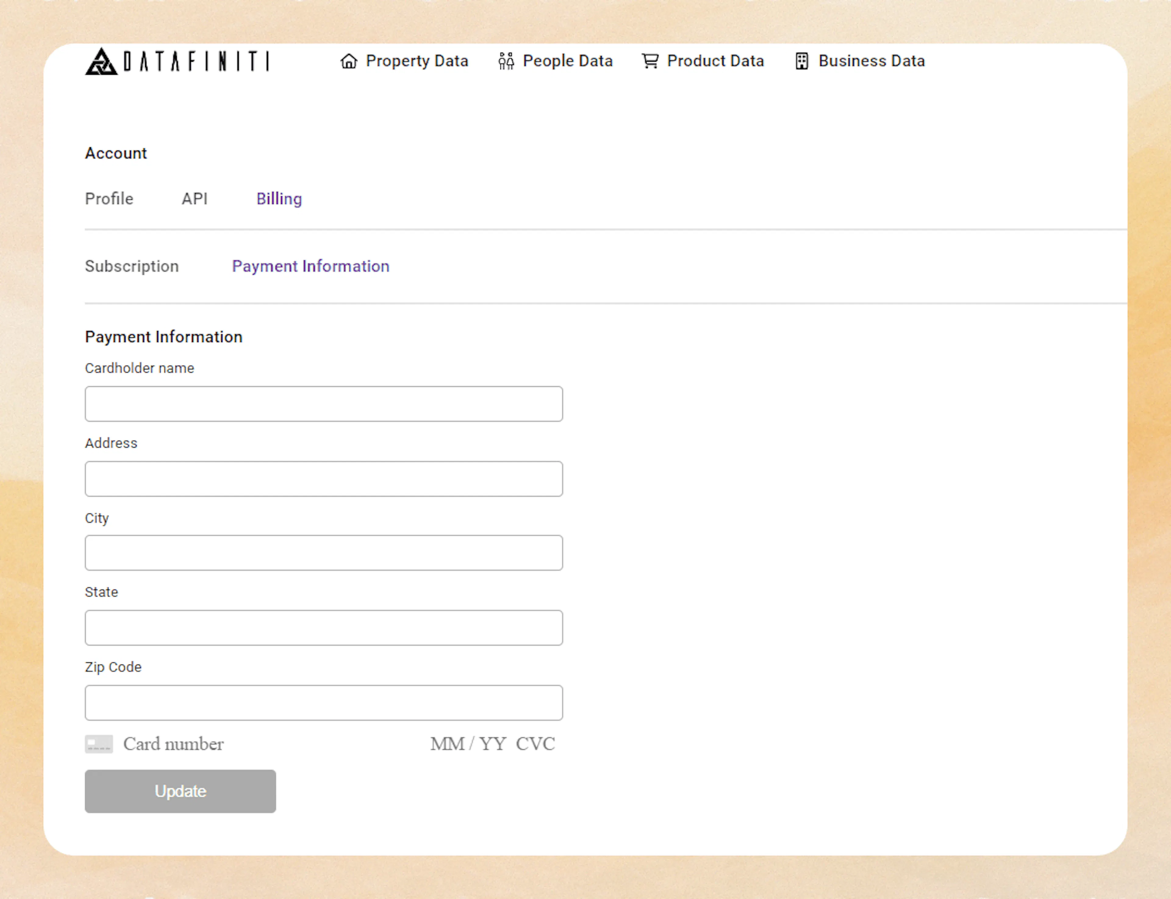 Screenshot showing billing