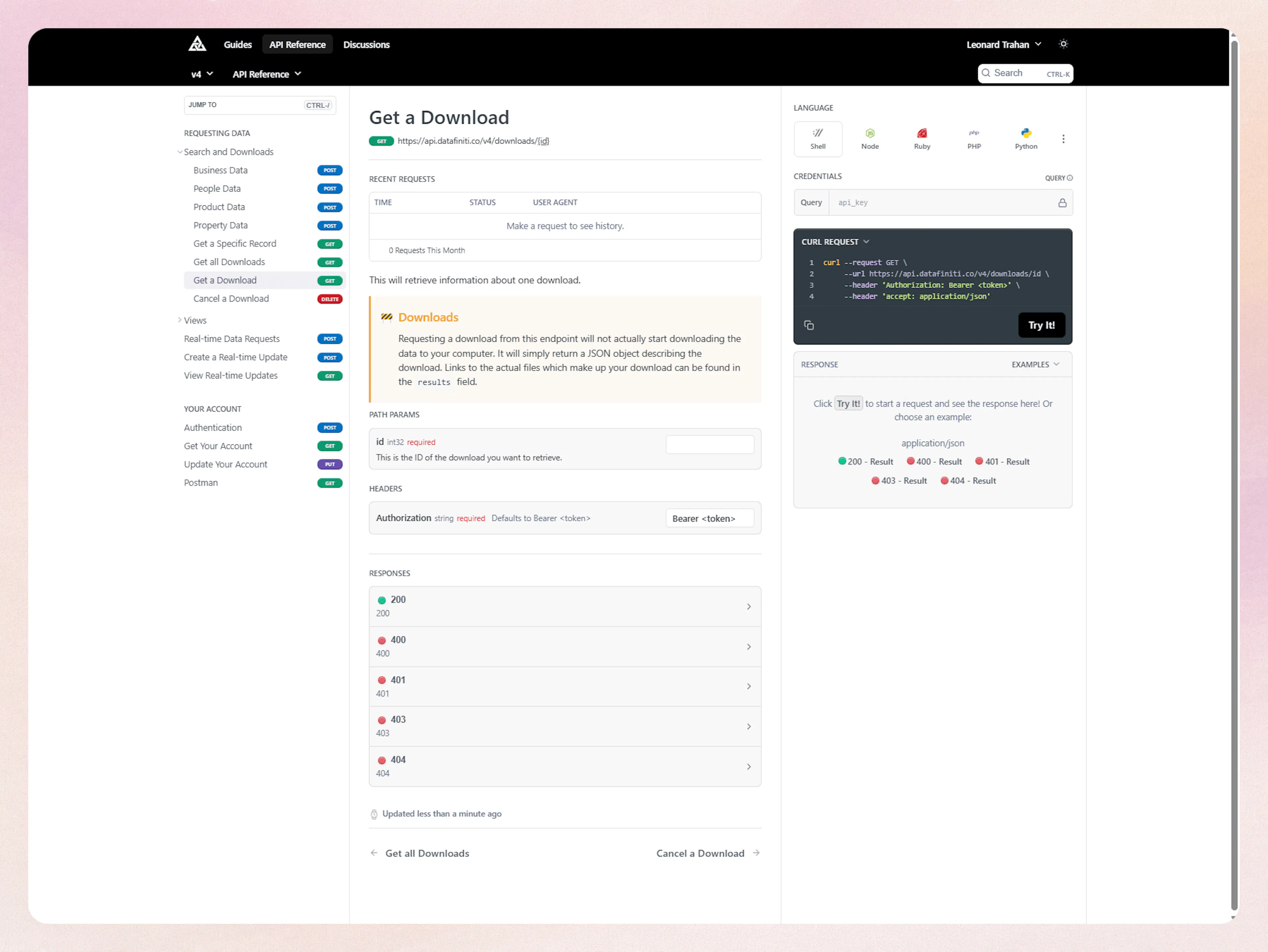 Screenshot showing track via our reference page