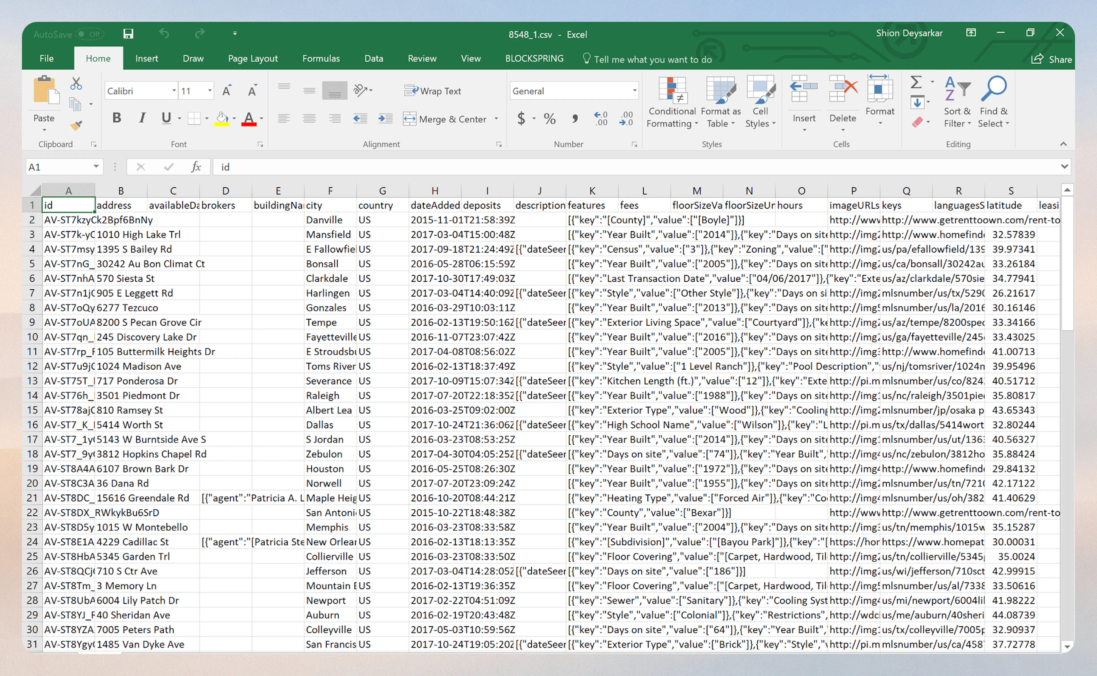 Screenshot showing open the result file(s) in excel