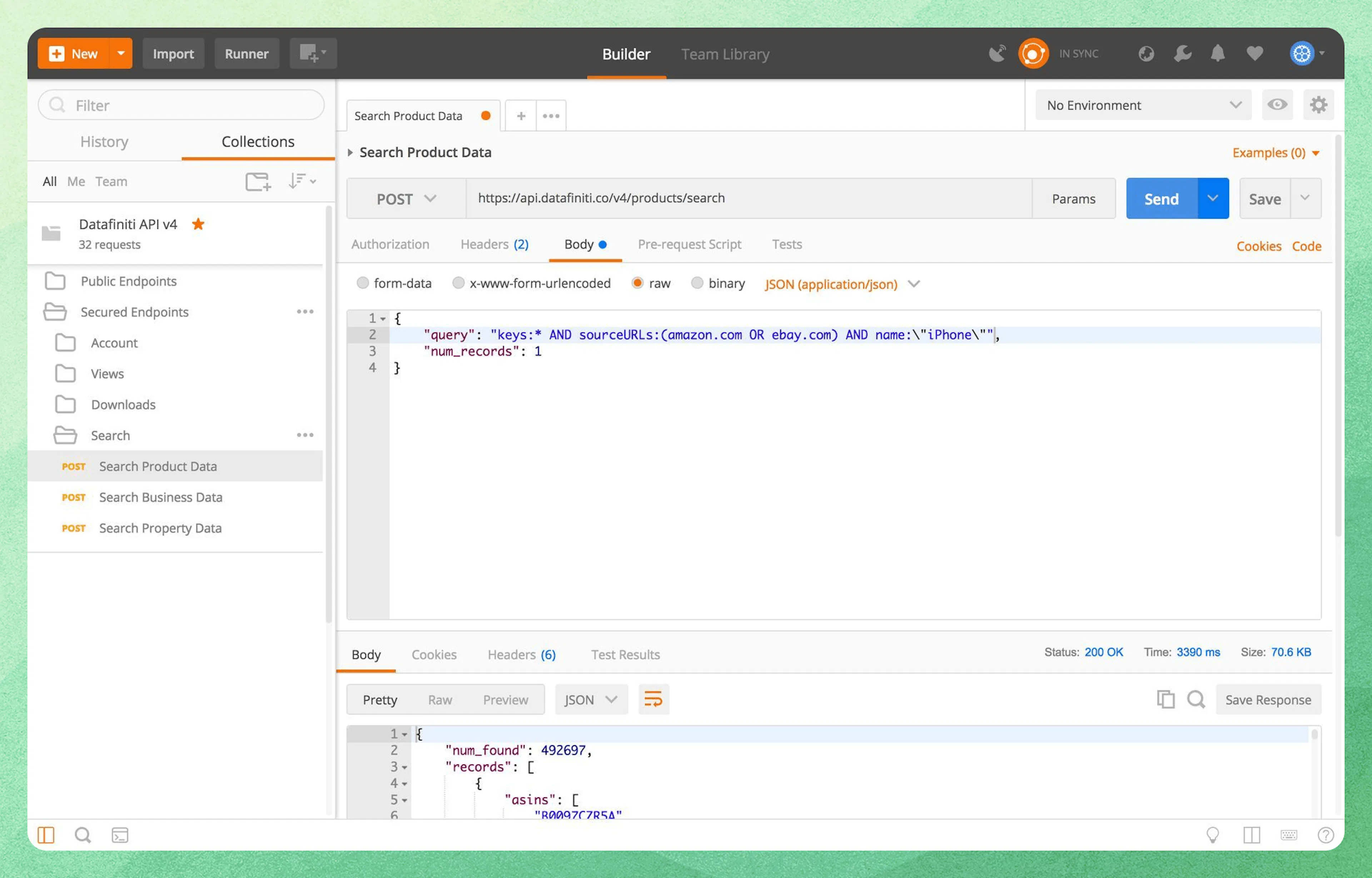 To refine your query more, you may want to search for a specific word and not allow for any variations on it. To do that, you put it inside quotes. However, because you are already inside the main quotes of your string, you need to escape the new quotes by adding \ in front of each quote inside the main quotation marks.