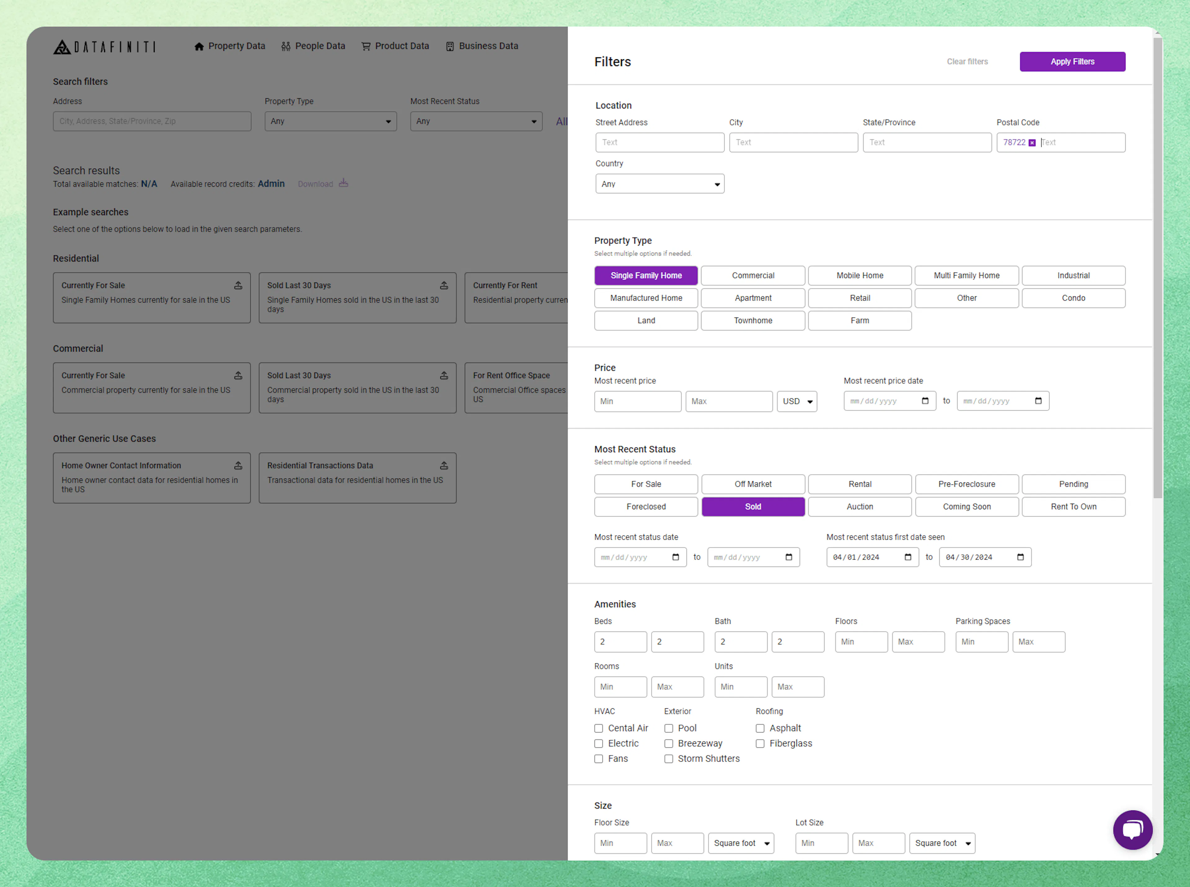 Screenshot showing option 2: find comparable homes to a single property