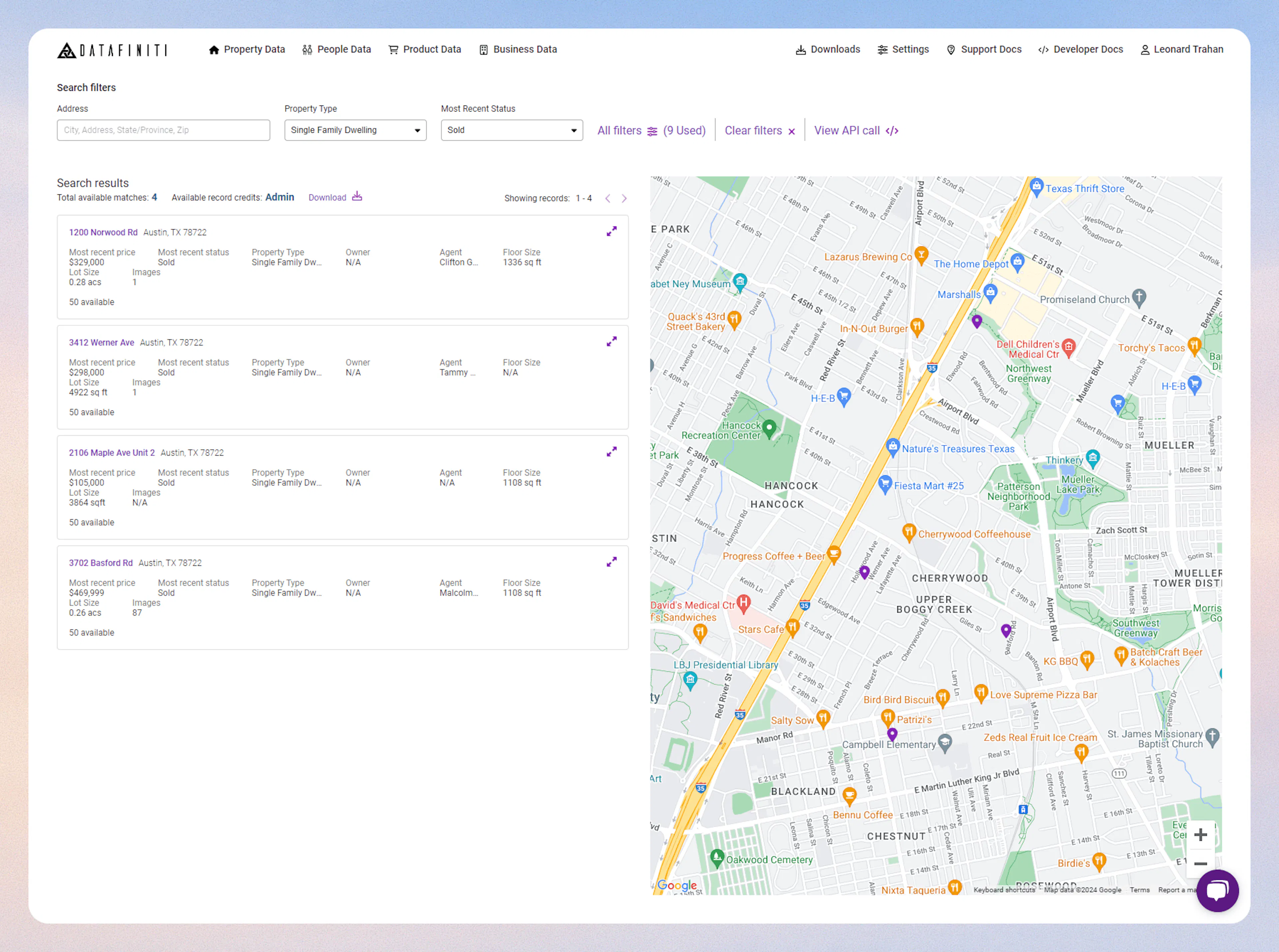 Screenshot showing option 2: find comparable homes to a single property