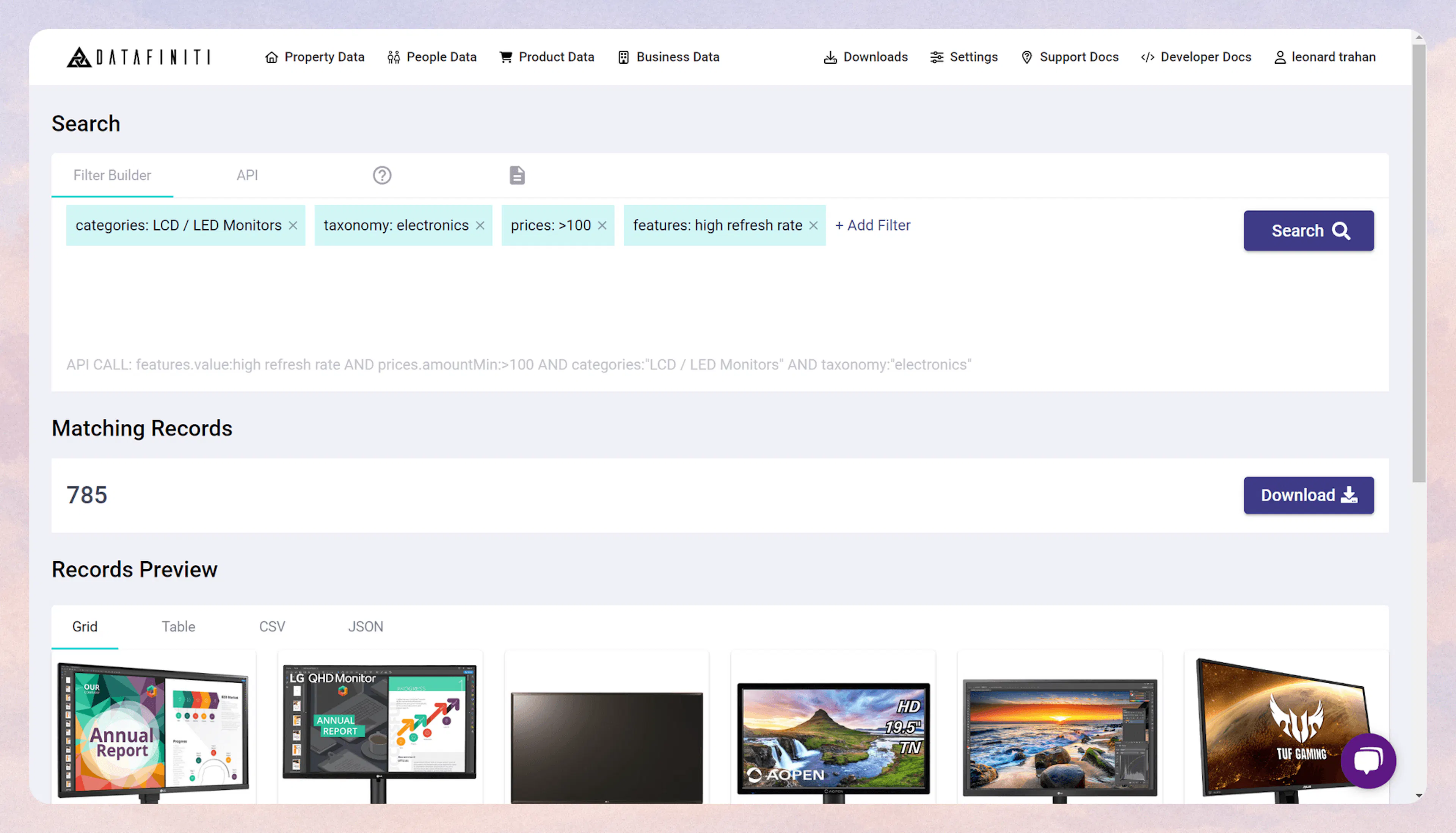 Screenshot showing selecting review filters