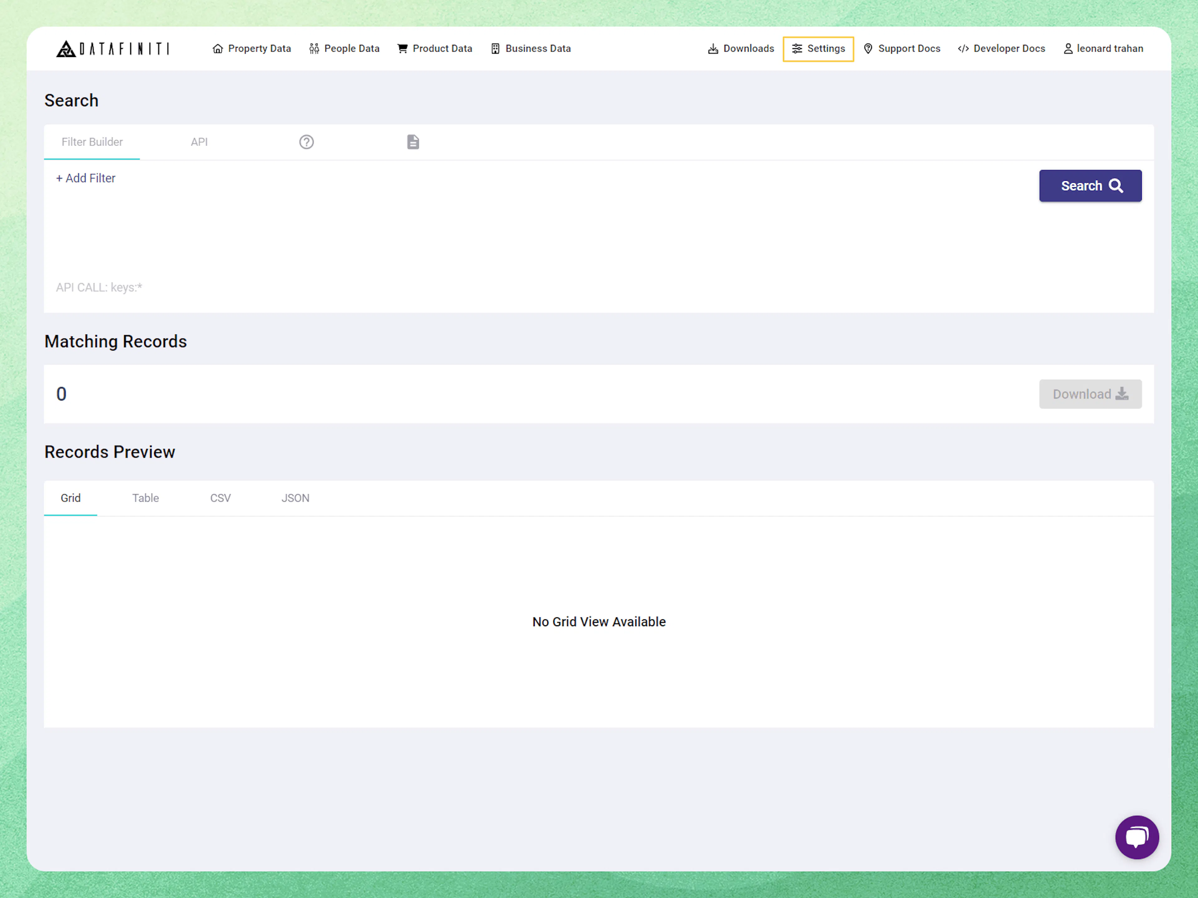 Screenshot showing accessing the Settings page