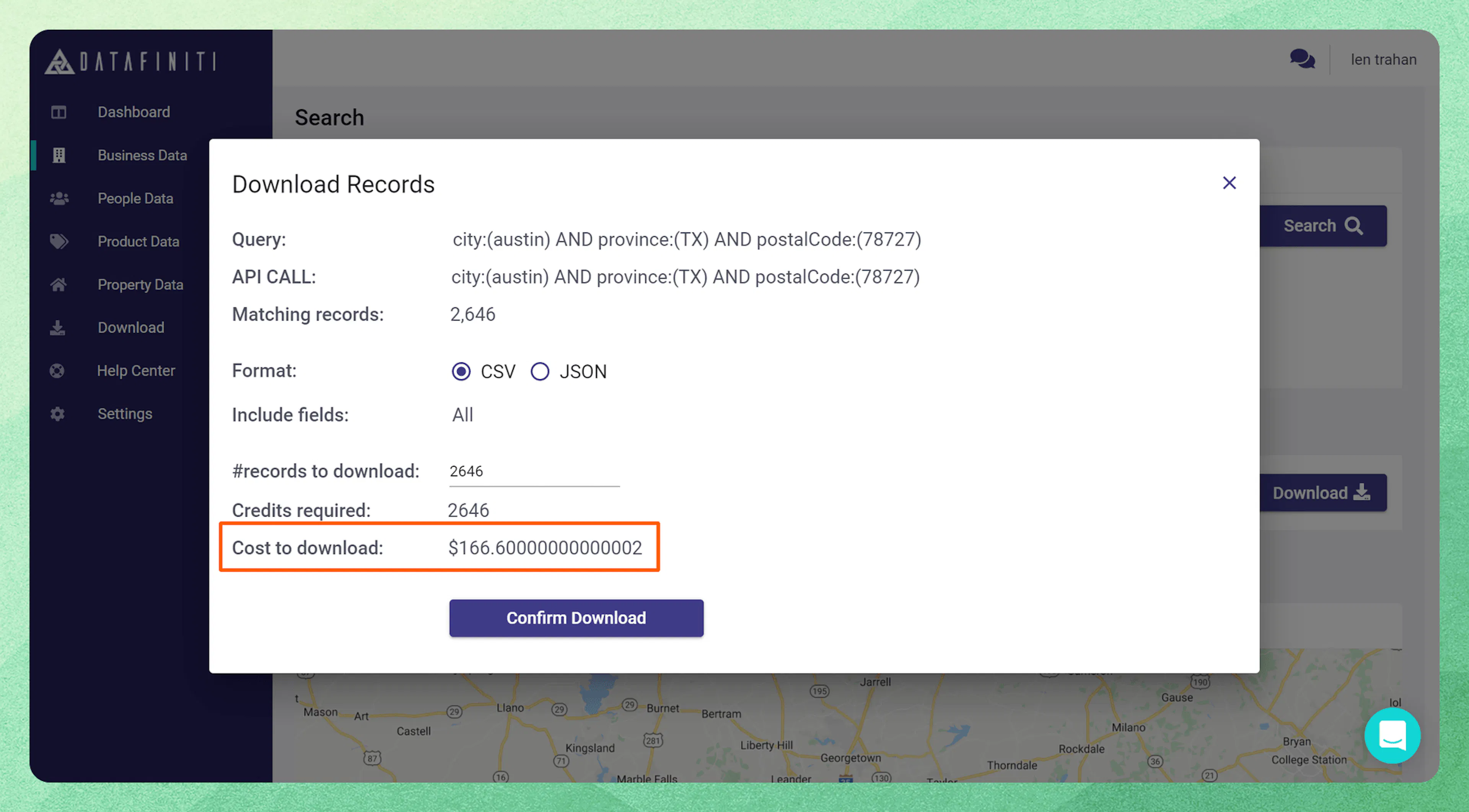 Overage charge notification