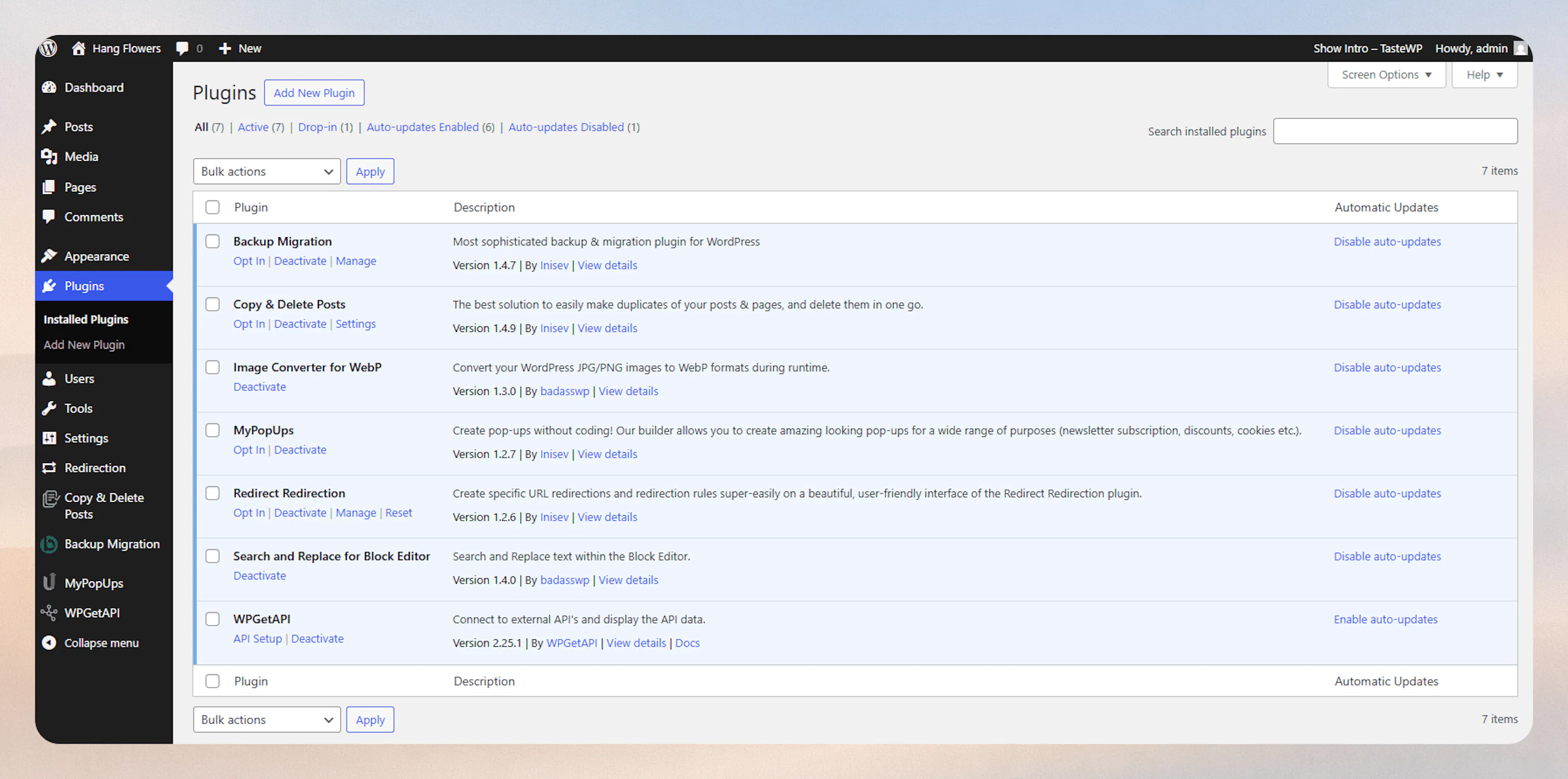 Screenshot showing 1. install and activate wpgetapi