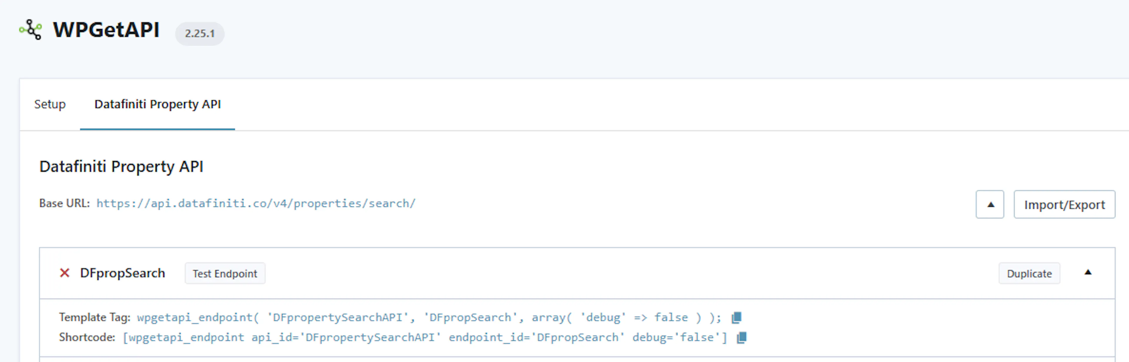 Screenshot showing 5. test the api connection
