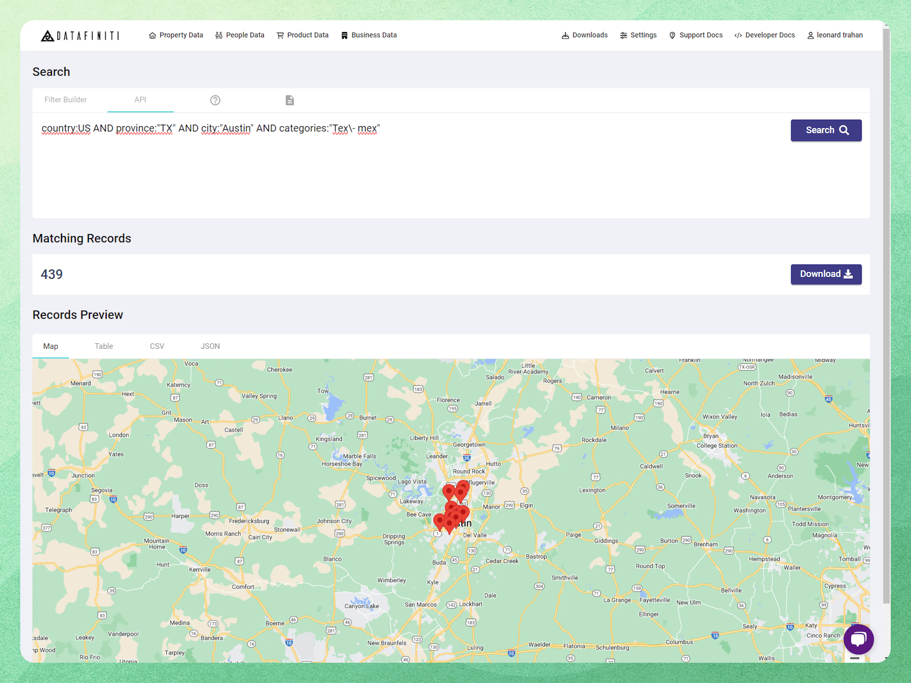 Screenshot showing 2. searching by cuisine via api tab