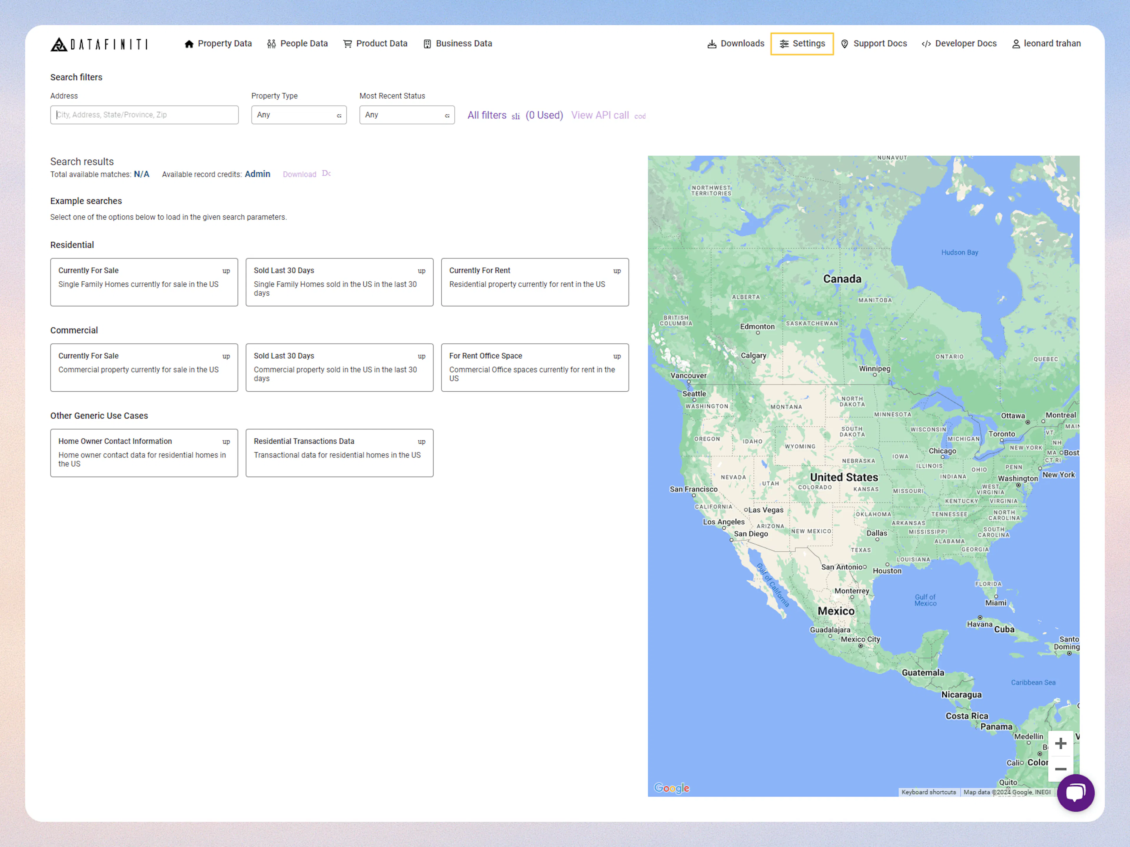Screenshot showing 1. the settings page