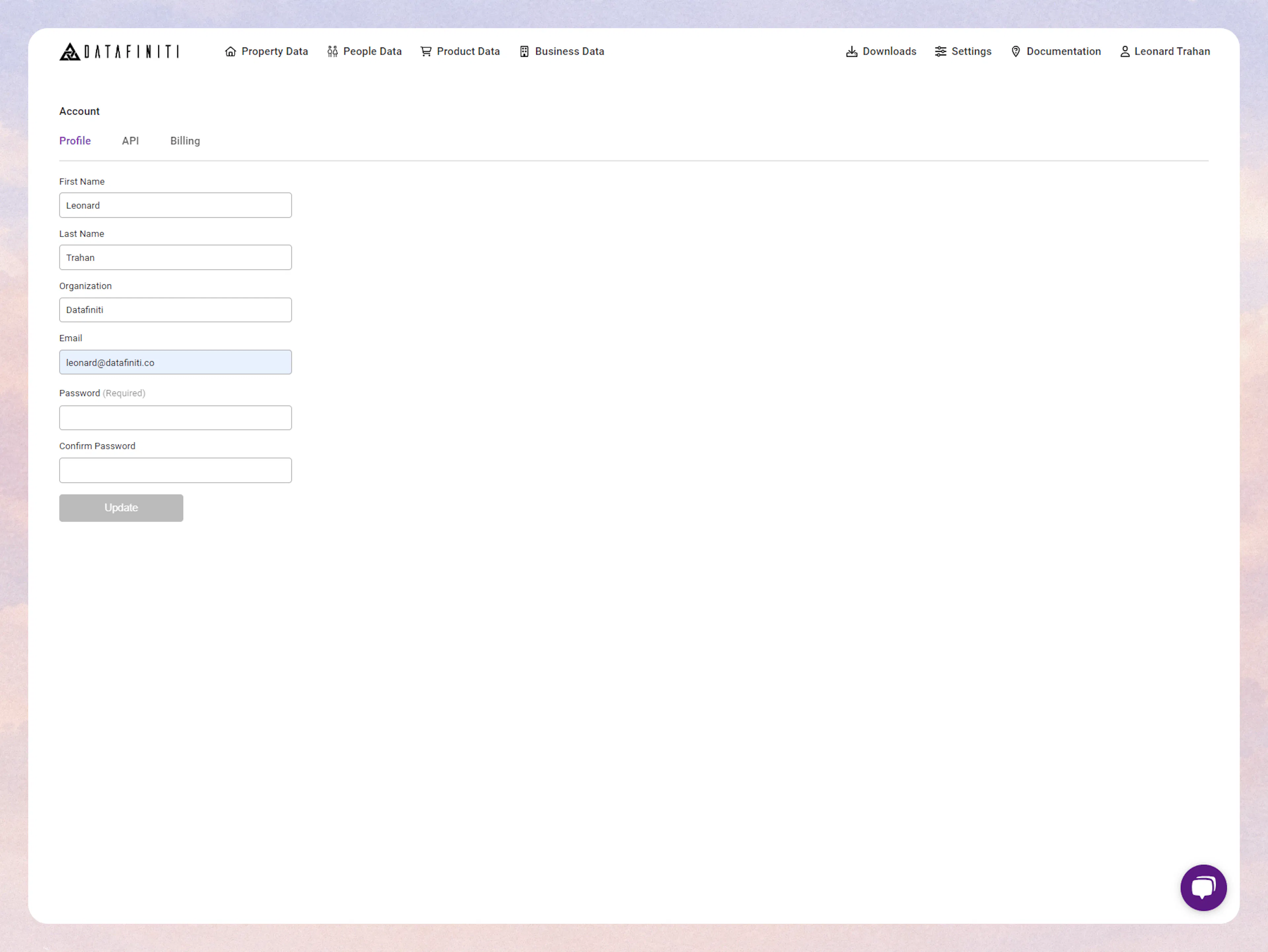 Screenshot showing 1. the settings page