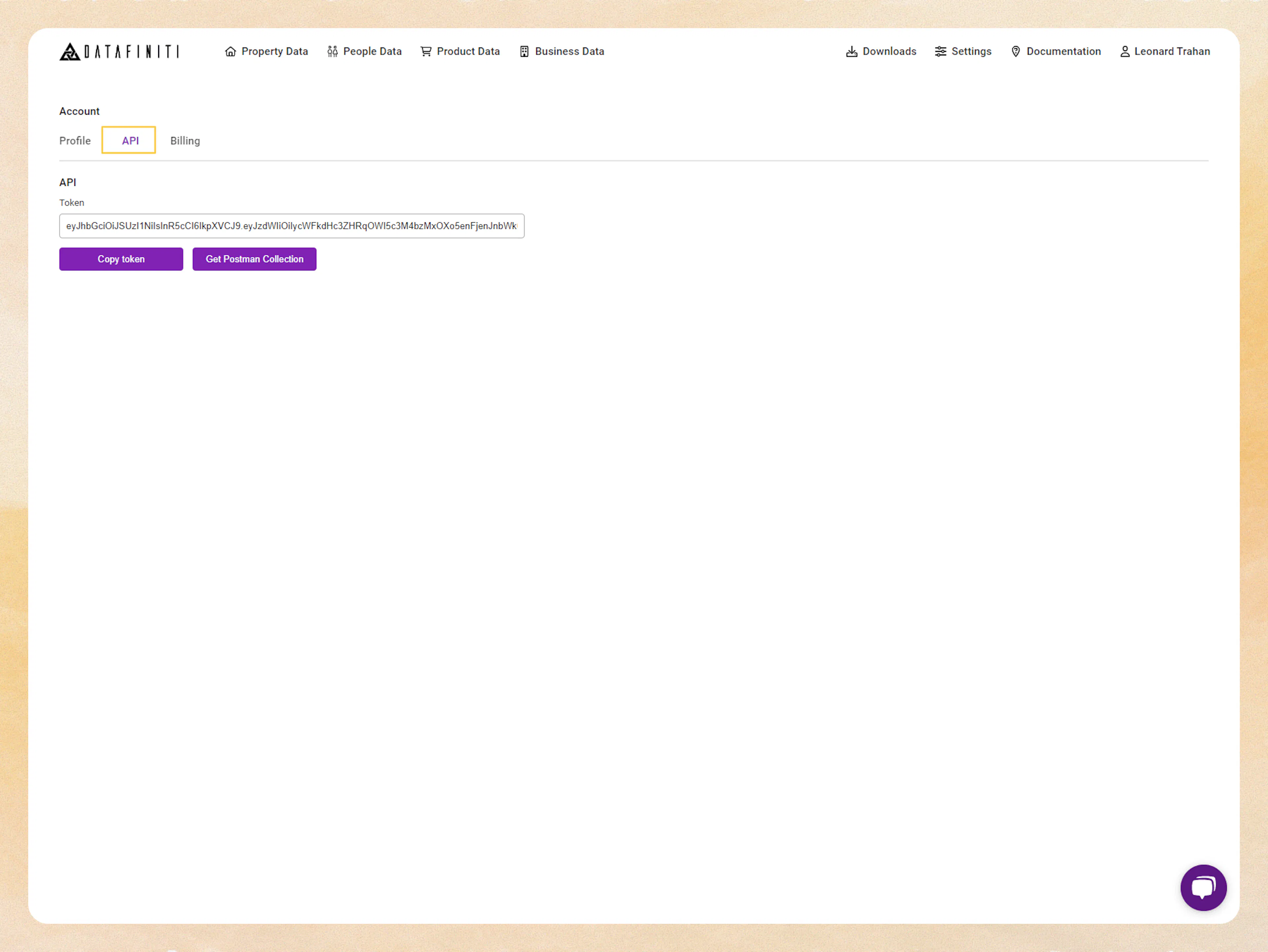 Screenshot showing 4. api key