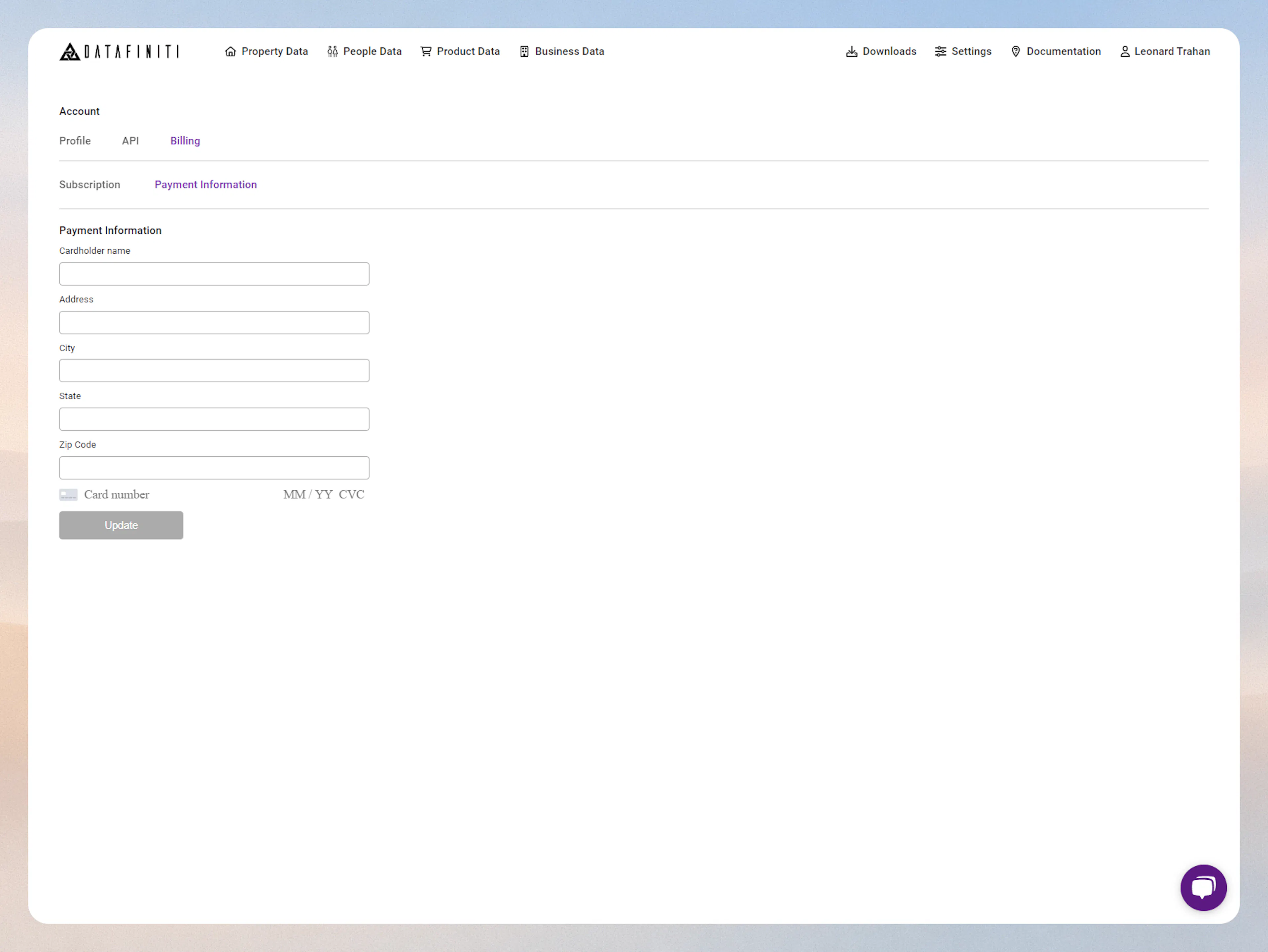 Screenshot showing 6. billing