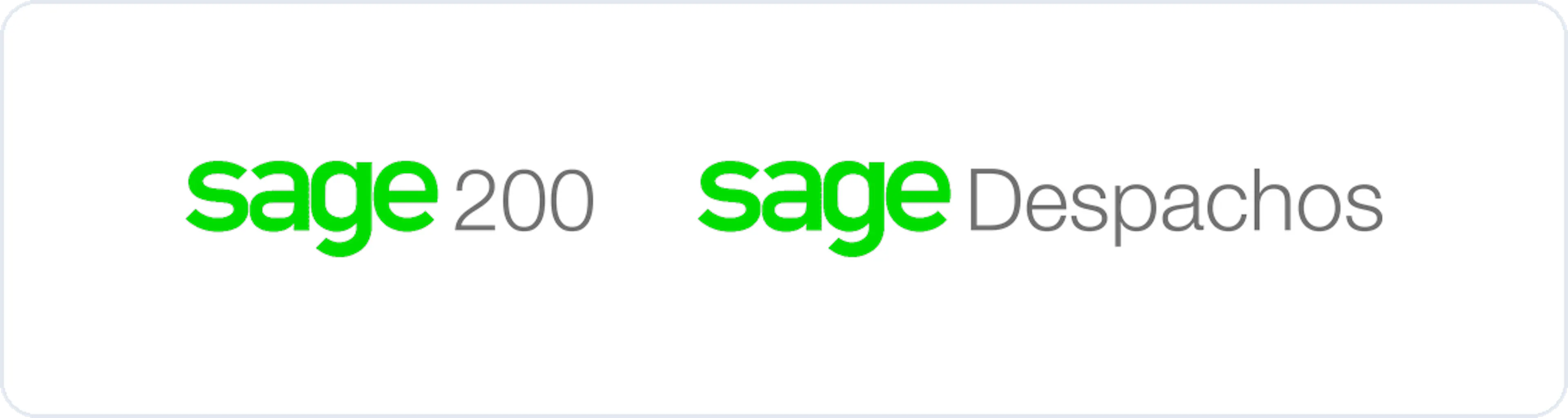 Logos de Sage 200 y Sage Despachos, que se conectan con Orama