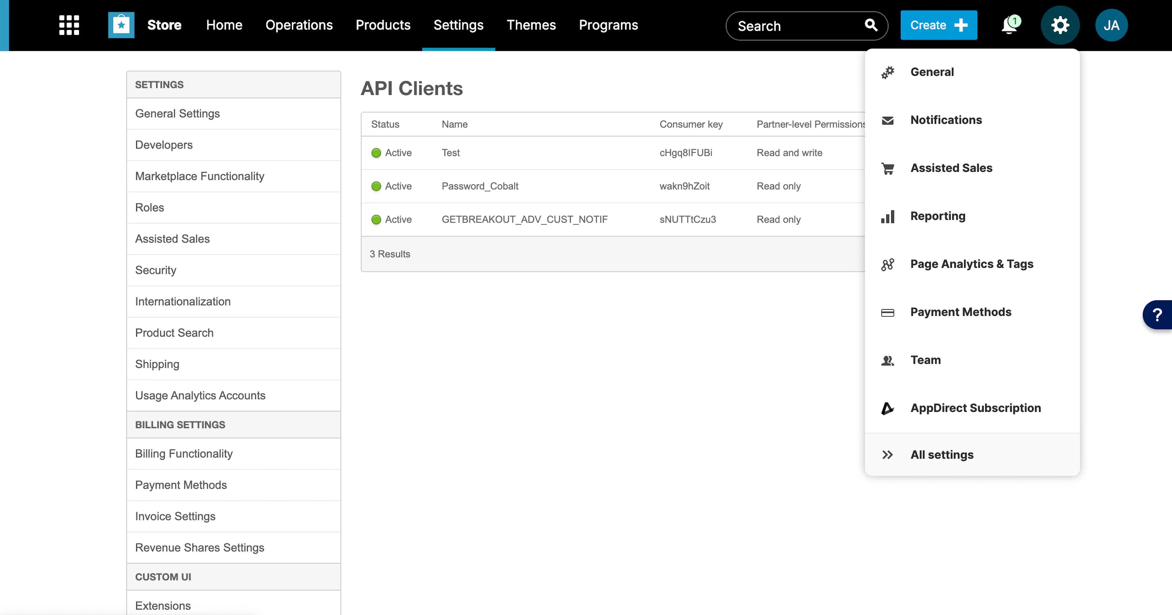 Navigation in AppDirect