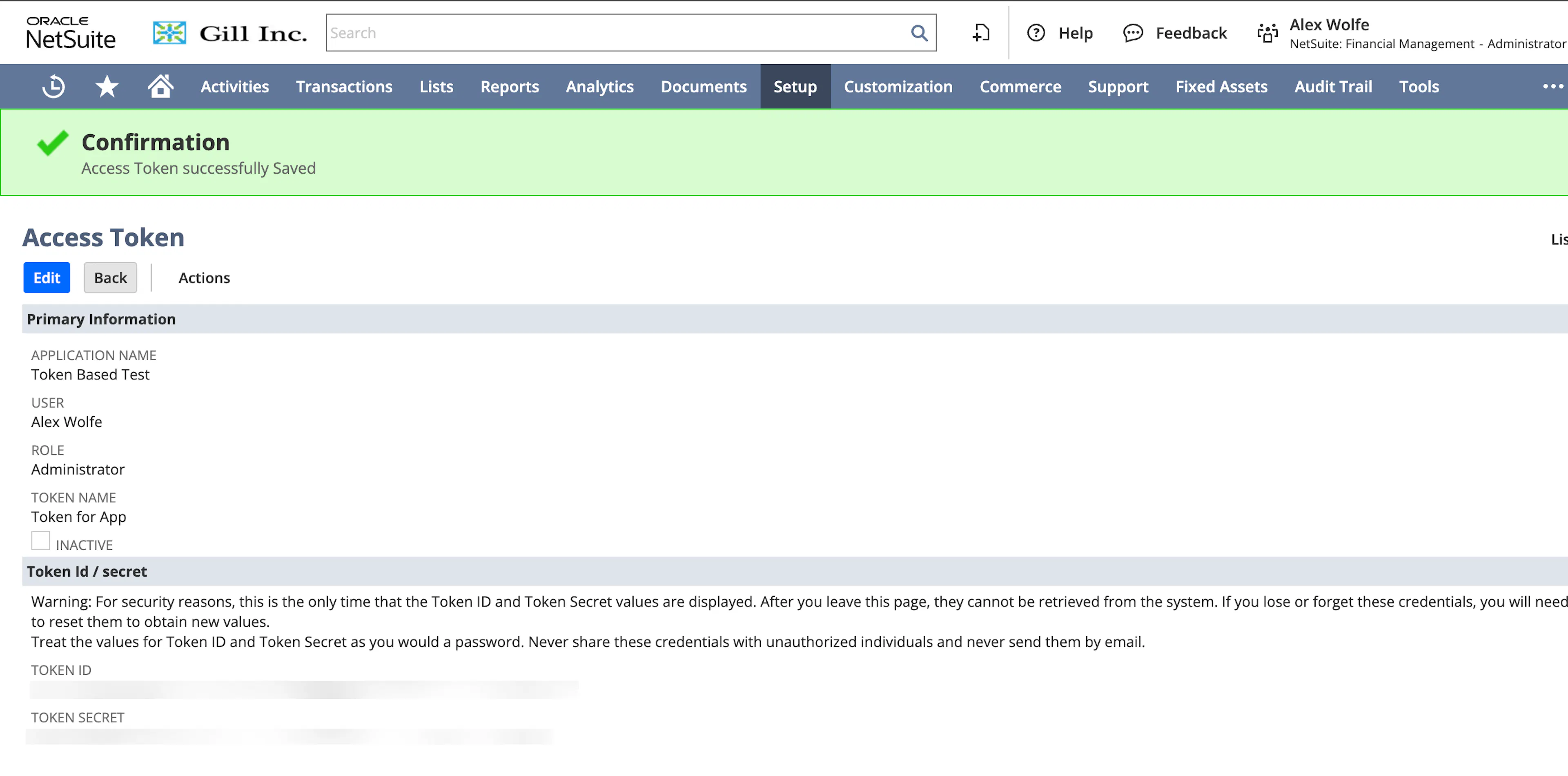 Getting Token ID and Secret