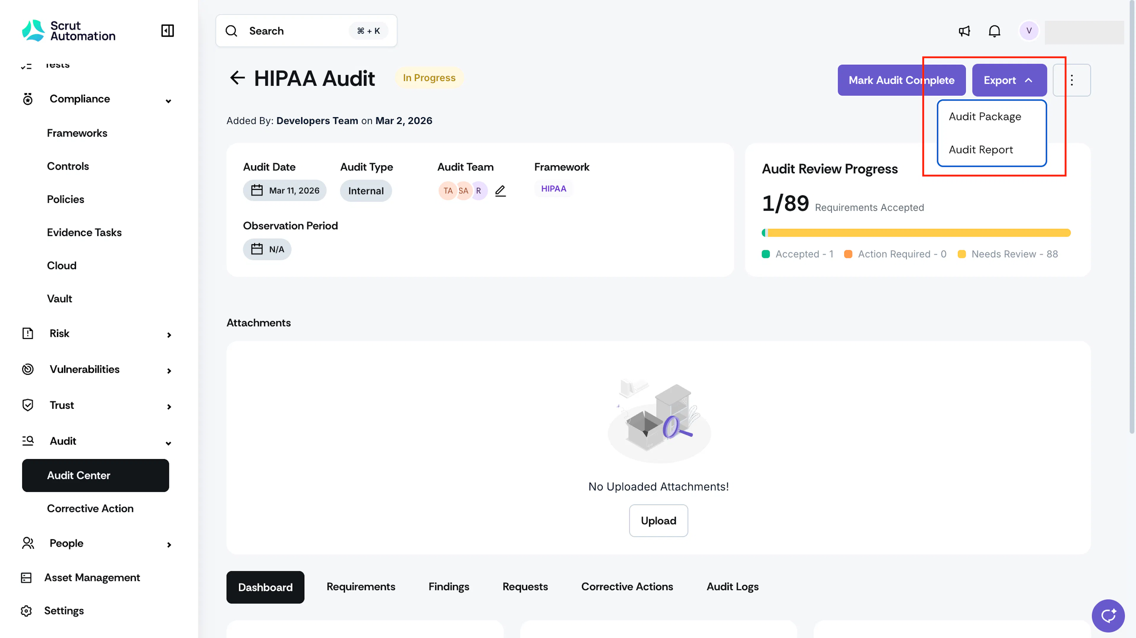 Export audit