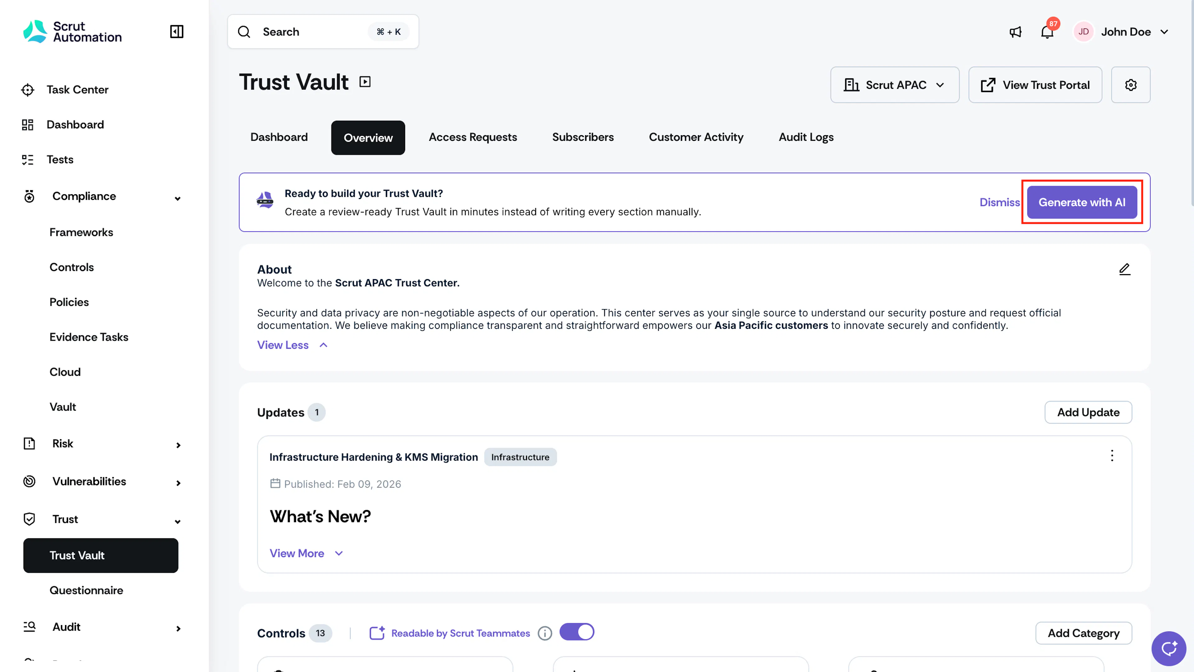 Generate Trust Vault Draft with AI