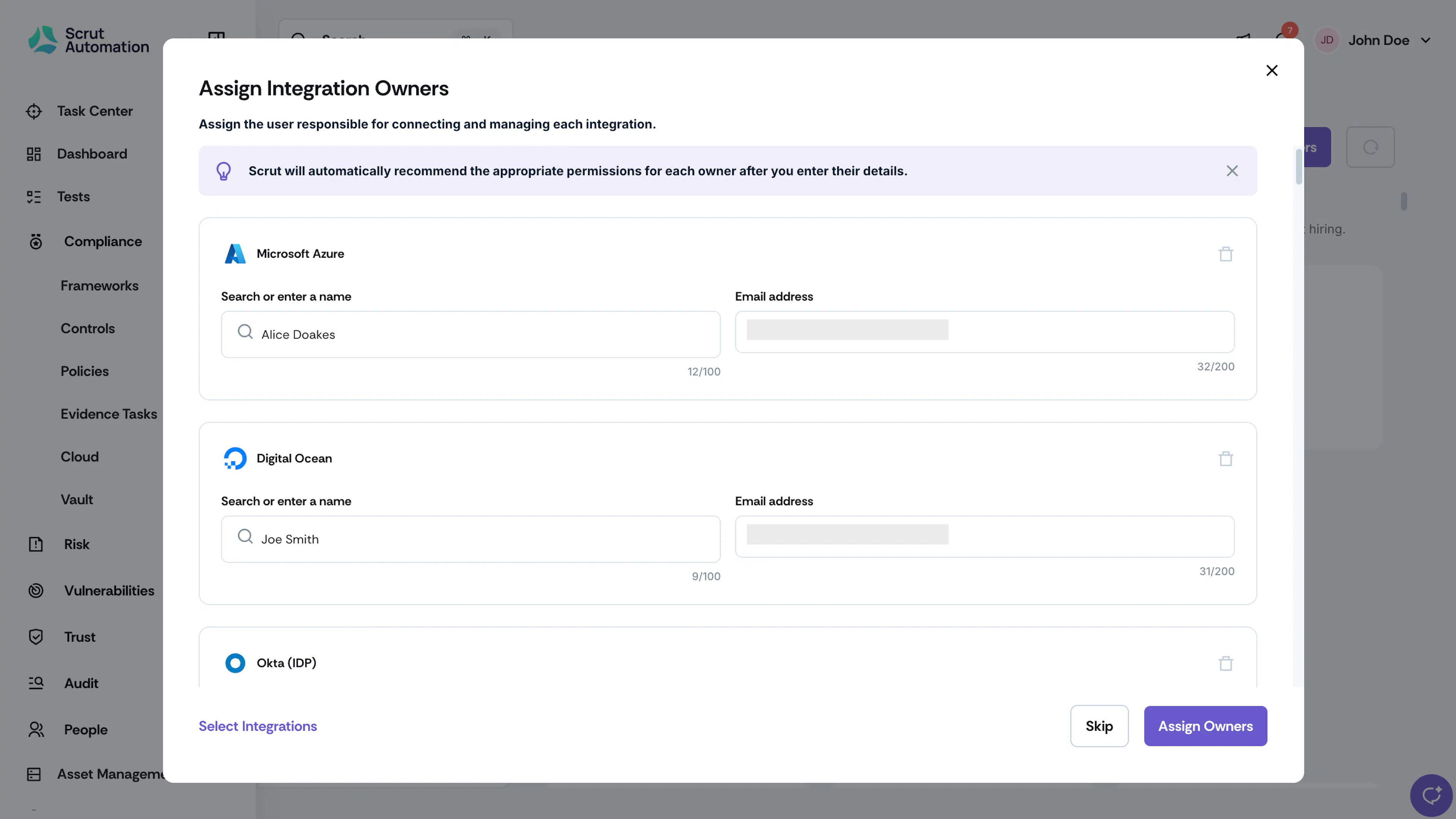 Integration Assign Owners