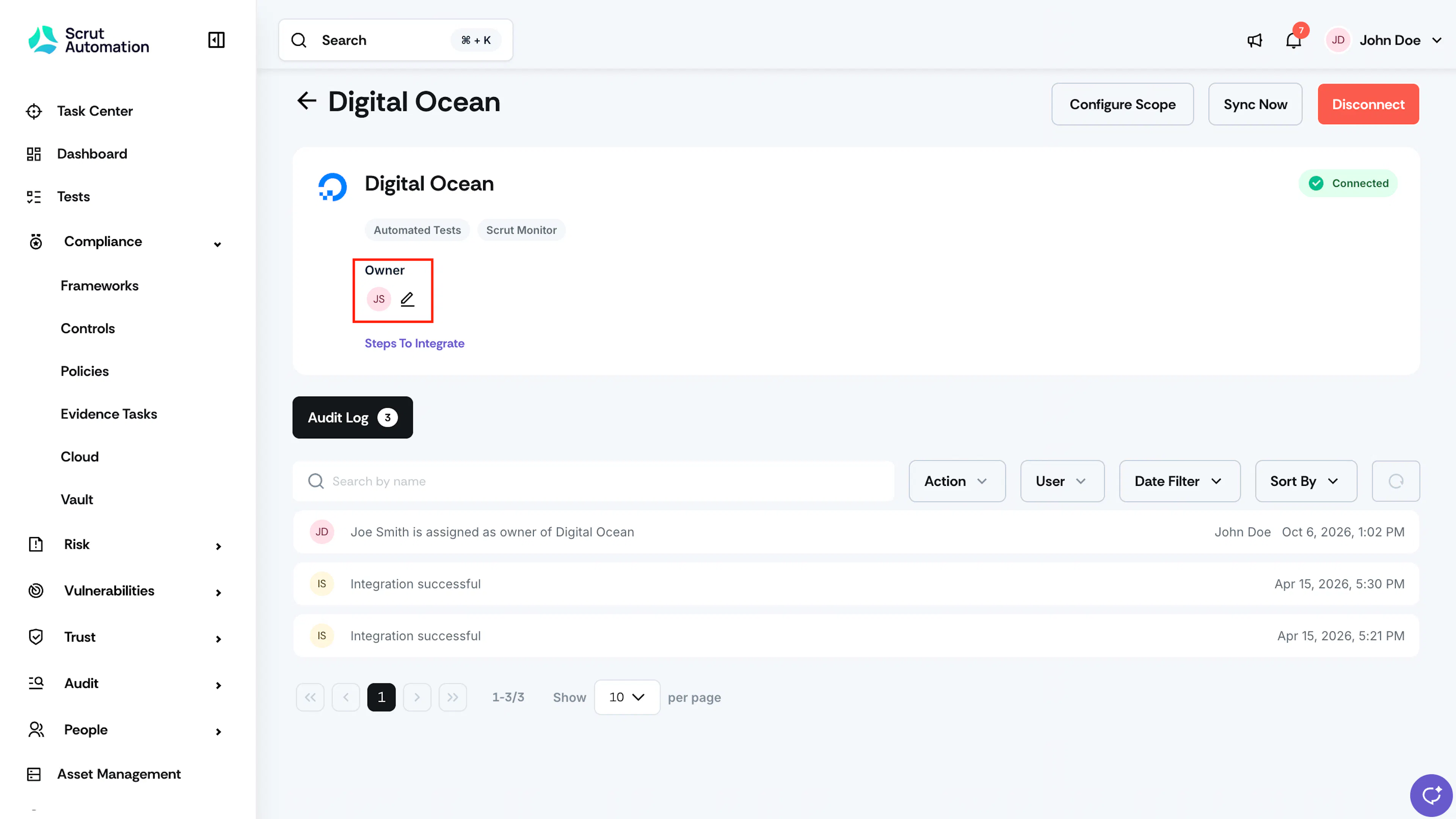 Integration Edit Owners