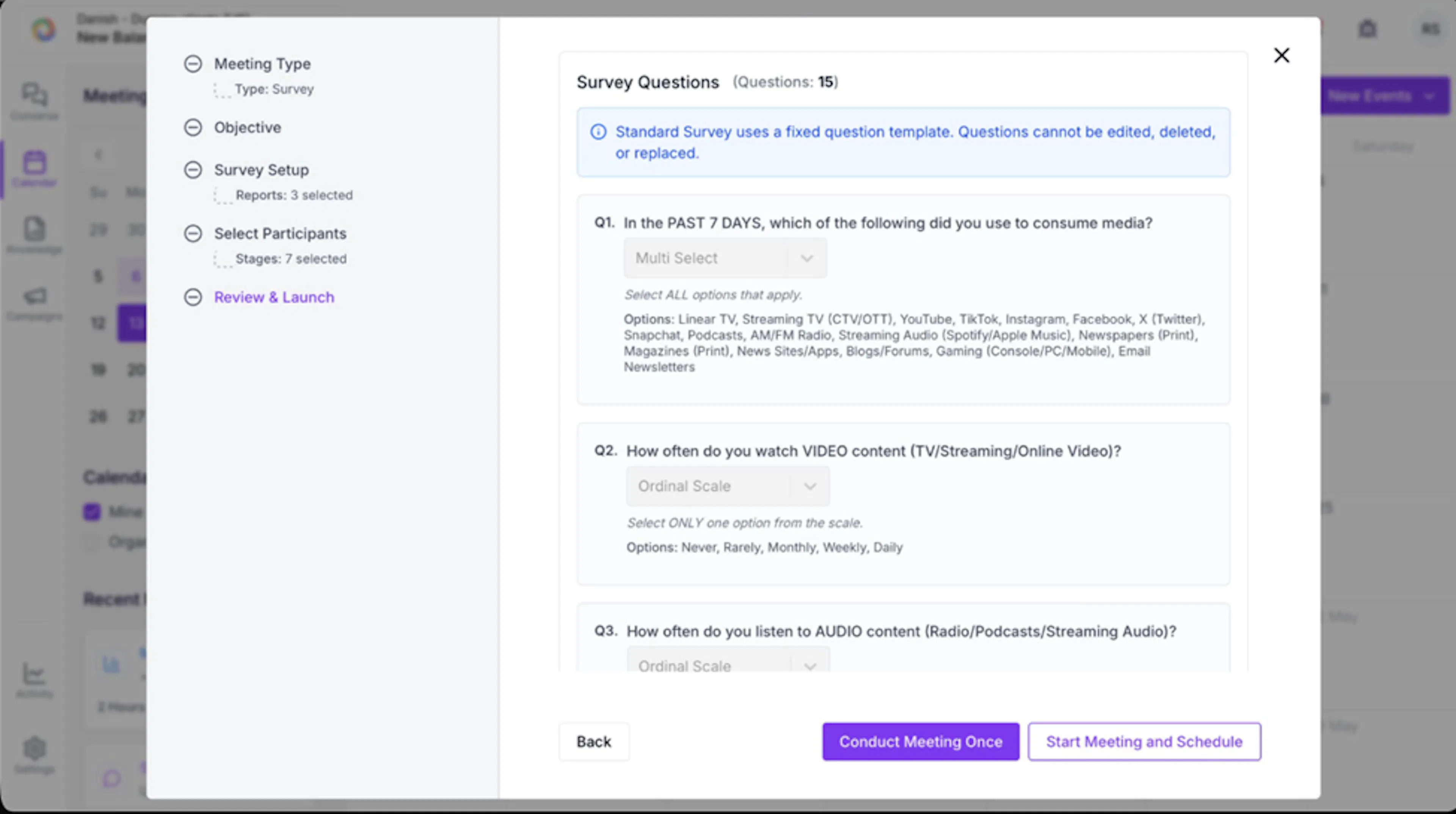 Media Consumption Survey Questionnaire on consumr.ai