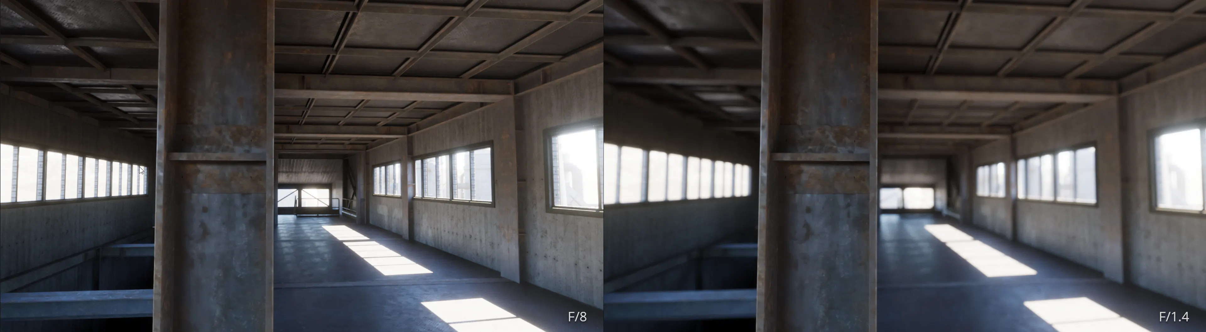 comparison of different lens apertures