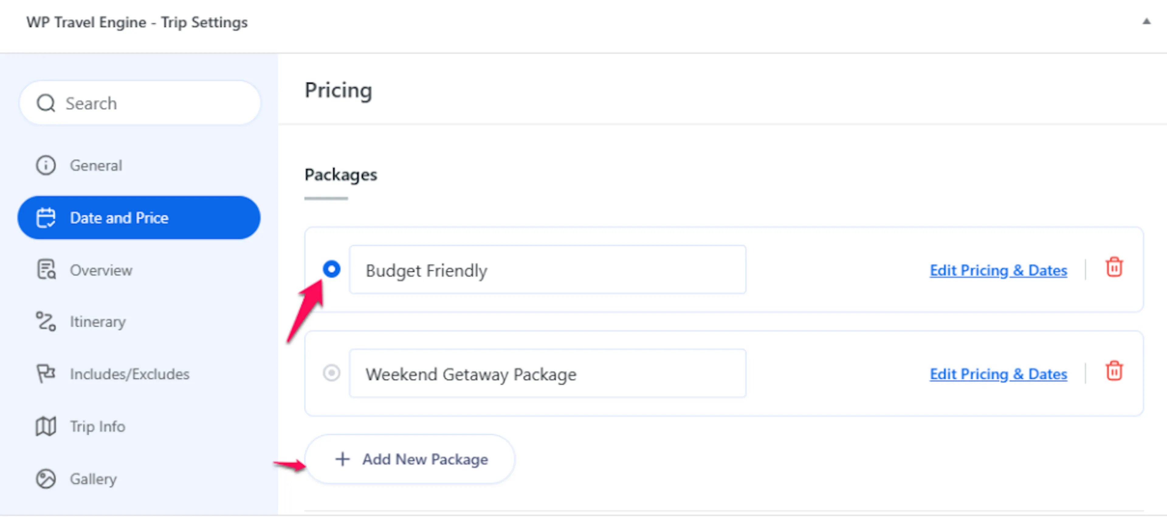 Setting a package as primary