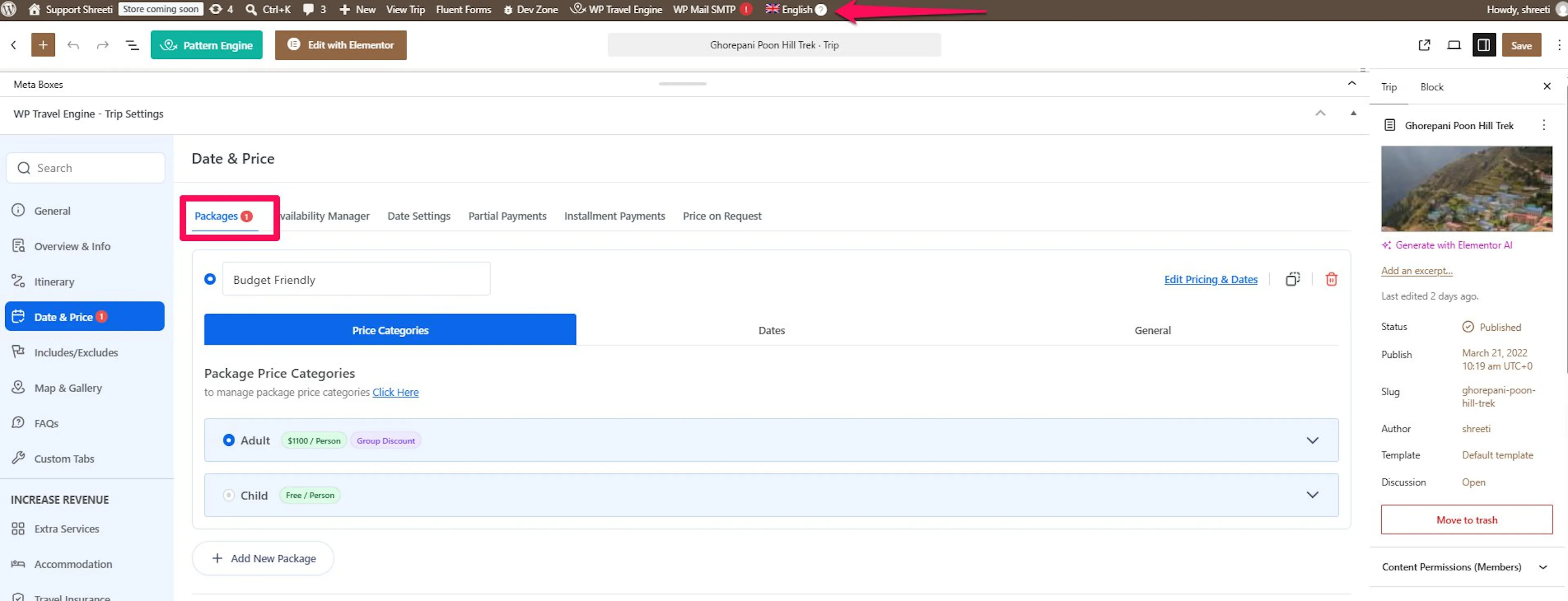Trip package settings shared across language versions