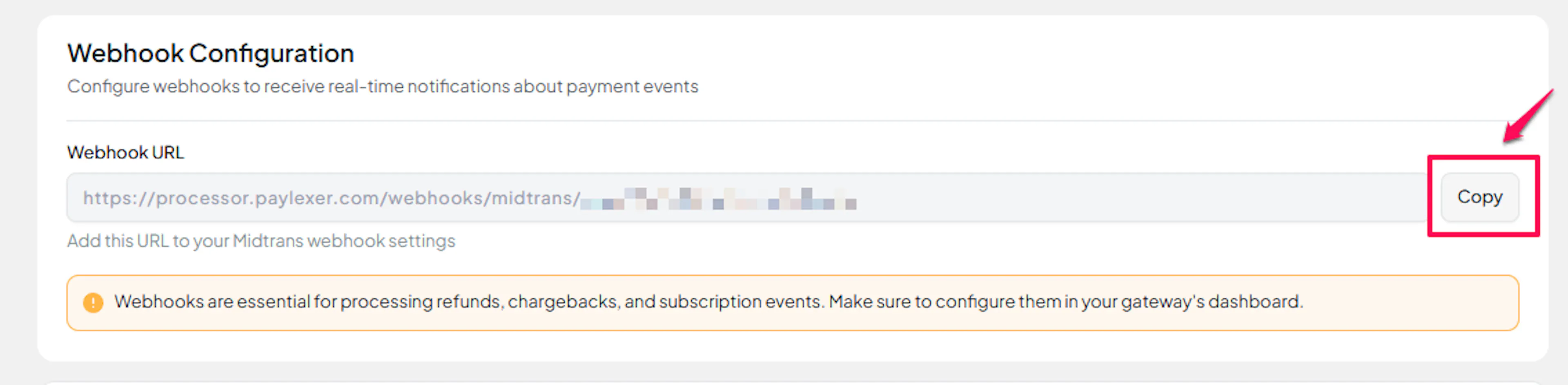 PayLexer webhook URL for Midtrans
