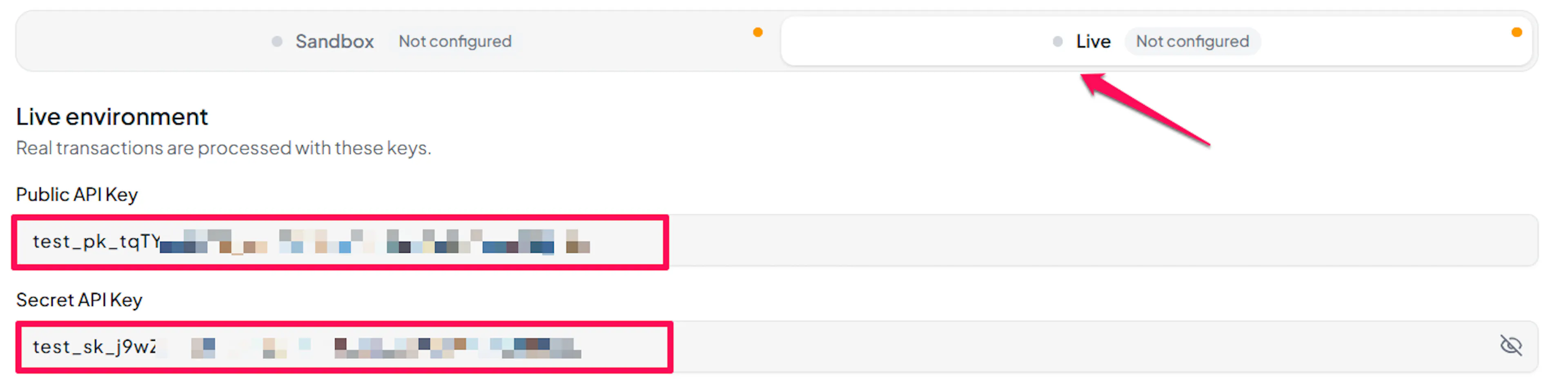Chargily Pay Live credential fields in PayLexer